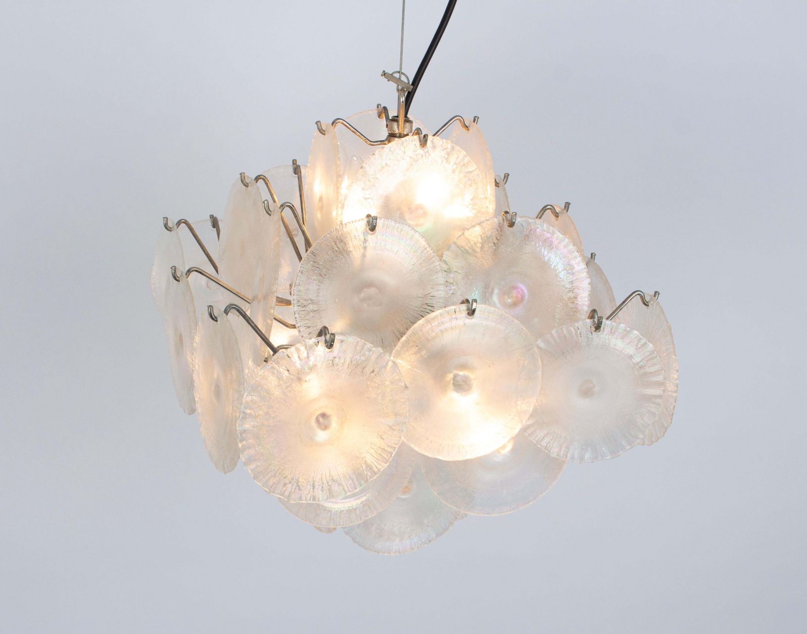 1993.0 Vistosi Disc Murano Glass Disc Chandelier By Mazzega , Italy, 1960s photo