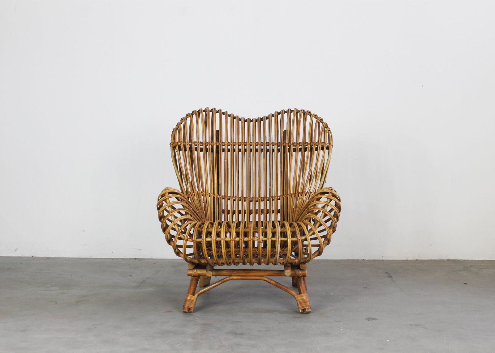 Franco Albini Gala Armchair In Rush And Rattan Cane By Bonacina 1951 photo 5201.0