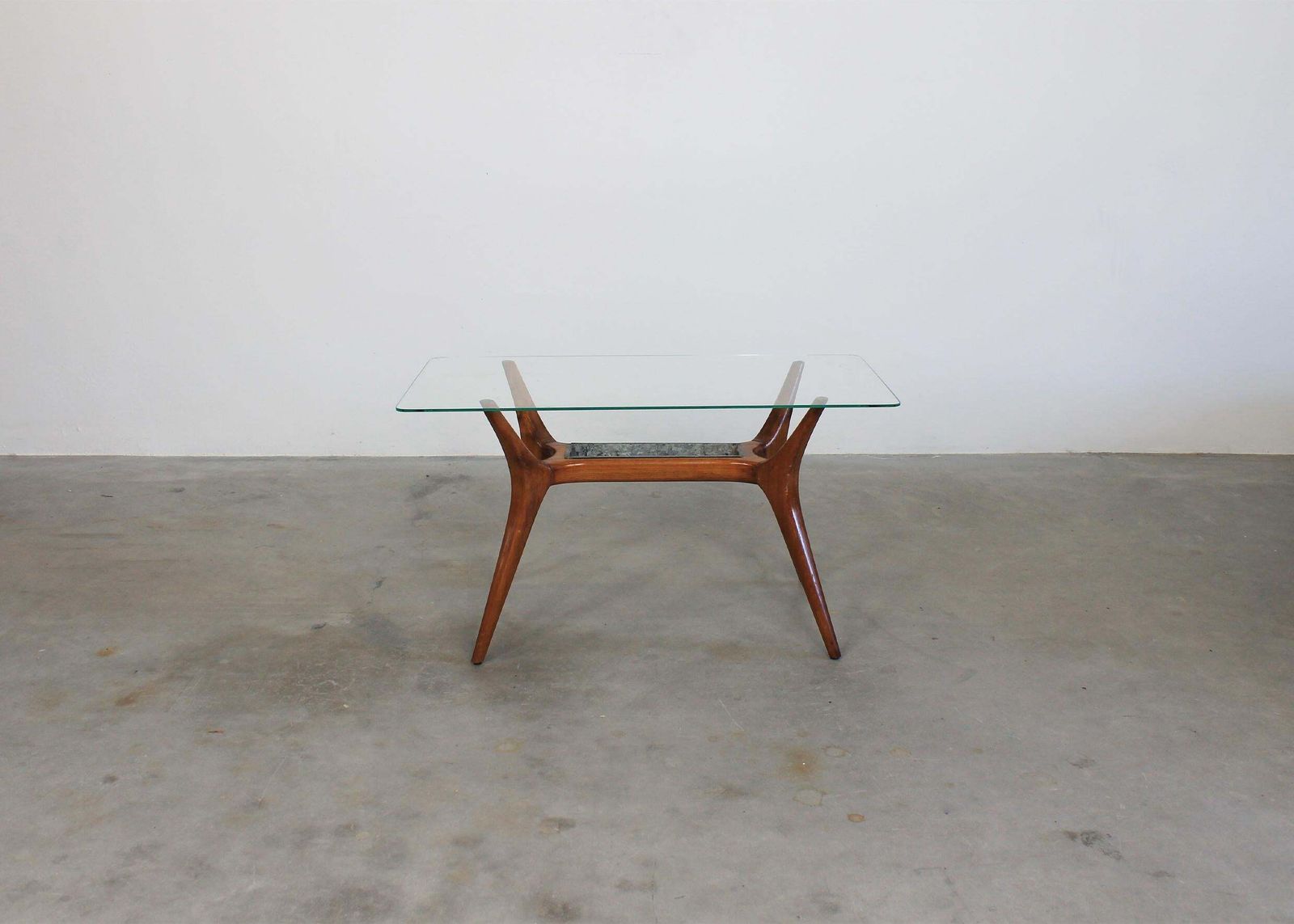 Gio Ponti Occasional Table In Wood And Glass By Figli Di Amedeo Cassina 1950s photo for sale