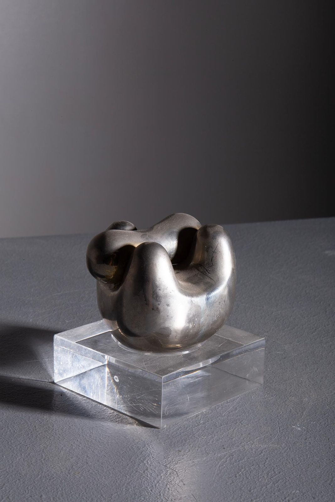 Small Organic Sculpture Made Of Chrome Plated Metal photo Art