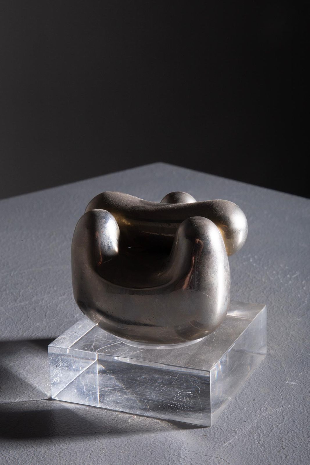 Small Organic Sculpture Made Of Chrome Plated Metal photo buy