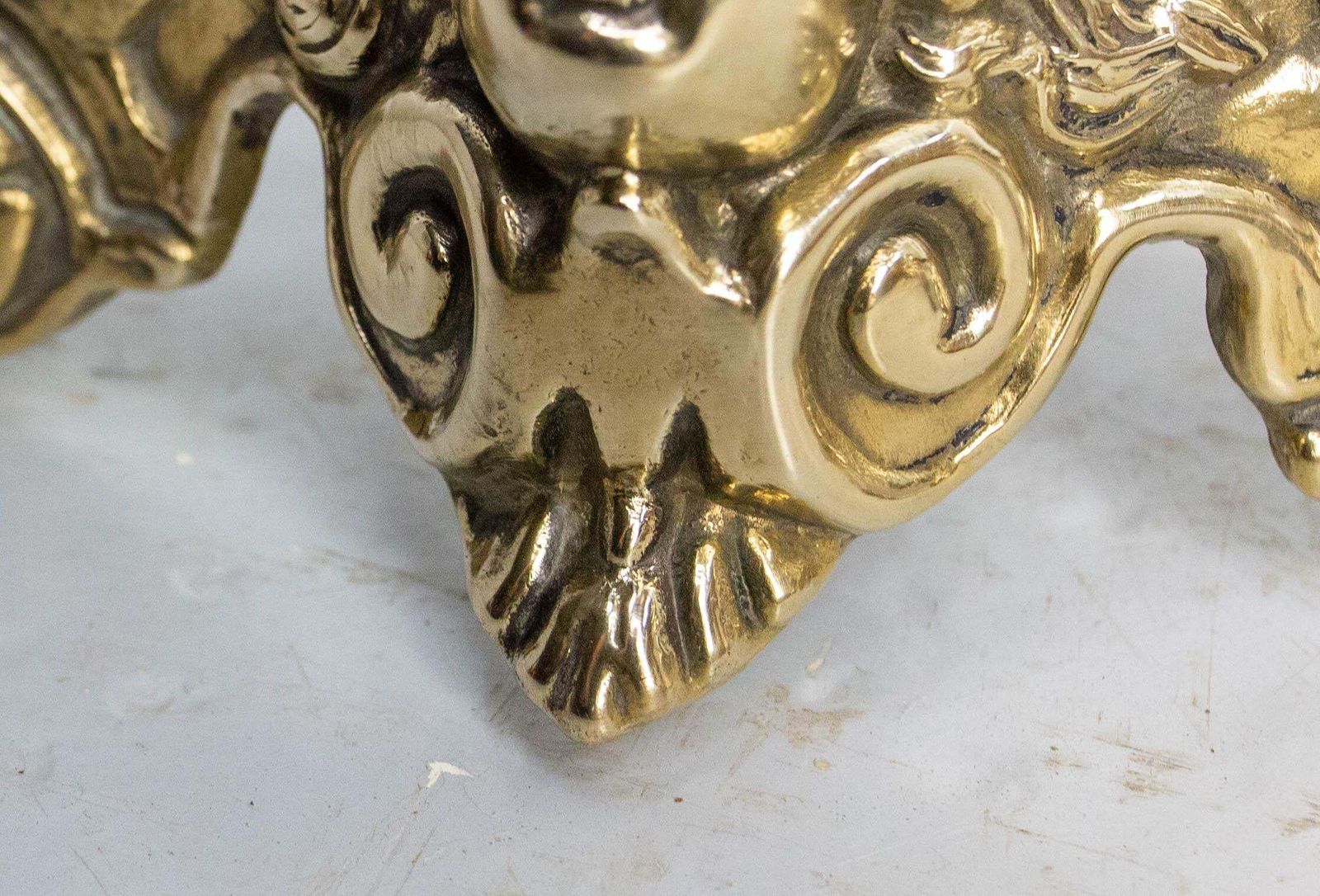 photo furniture Pair Of Napoléon III Brass & Wrought Iron Cherubs Andirons, France, C 1890