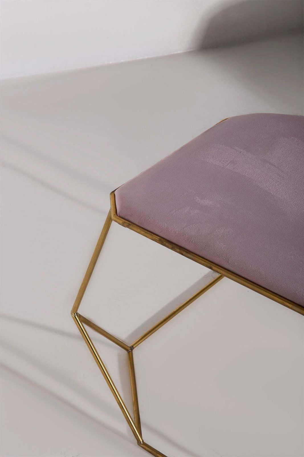 Pair Of Contemporary Poufs In Pink Velvet photo buy