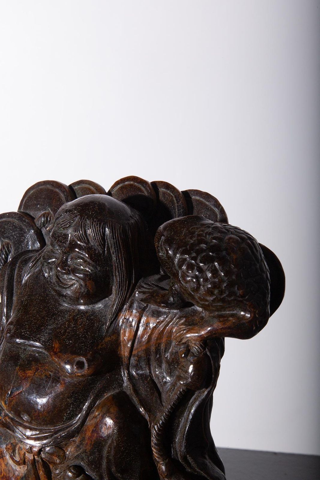 Budai Buddha Fine Wood Carving photo 729.0