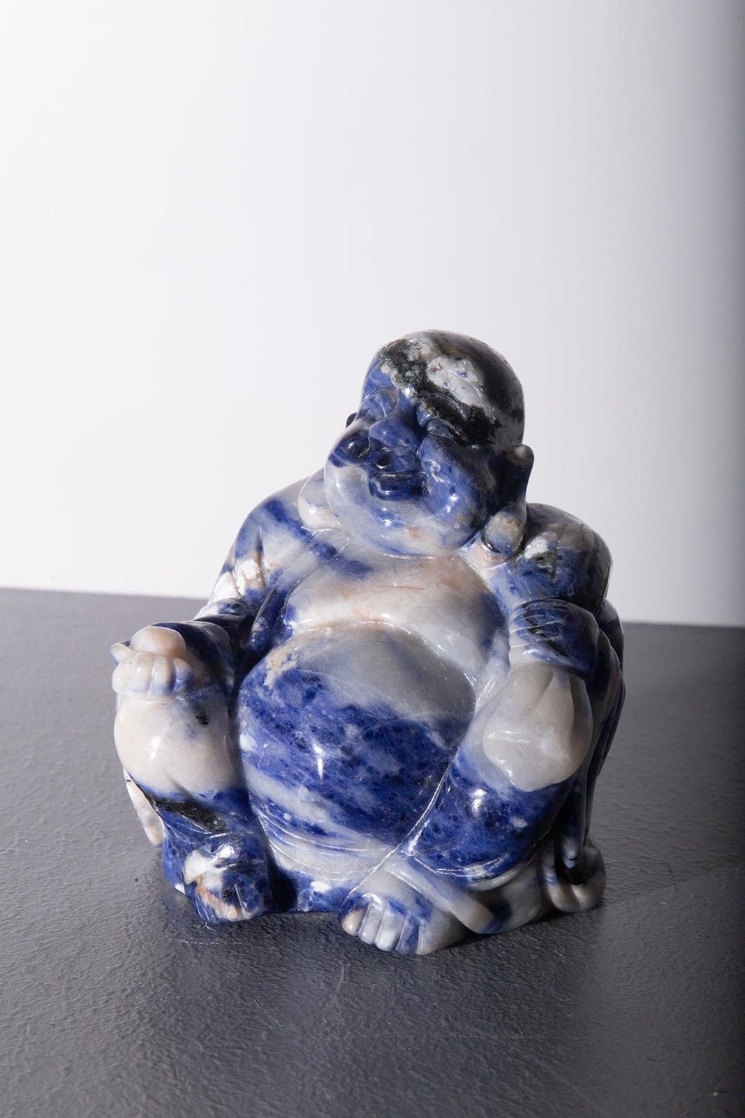 Budai Buddha Striped Blue Jada photo buy