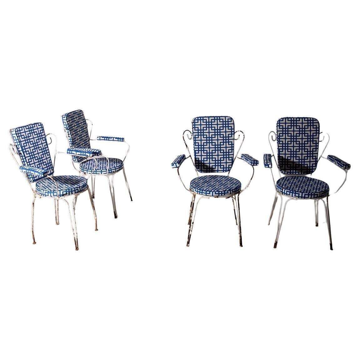 Italian Set Of Four Vintage Garden Chairs