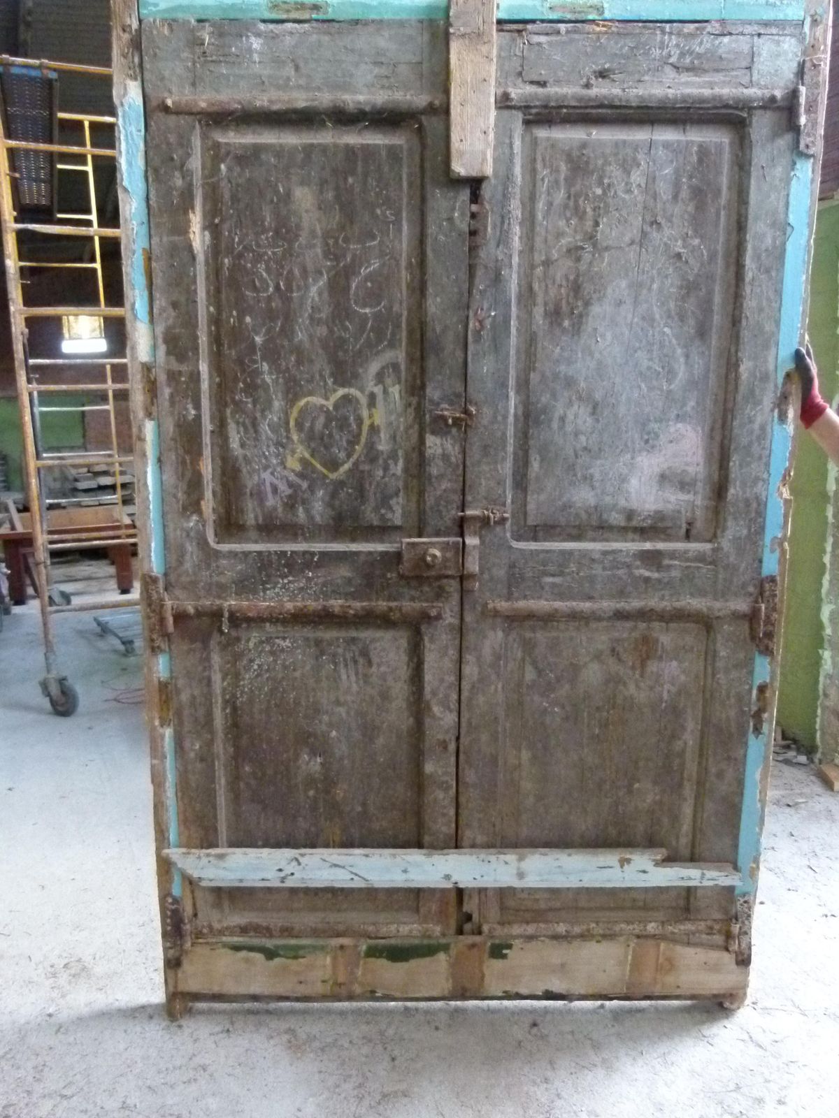 19th Century Wooden Double Front Door In Art Nouveau Style, Spain photo furniture