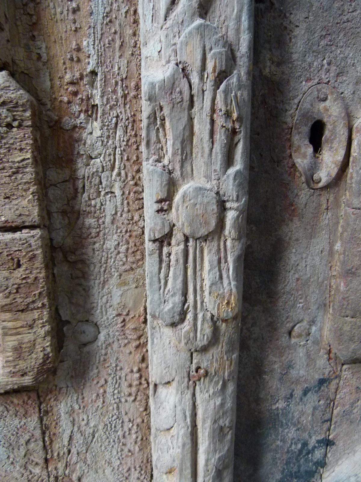 photo for sale 19th Century Wooden Double Front Door In Art Nouveau Style, Spain
