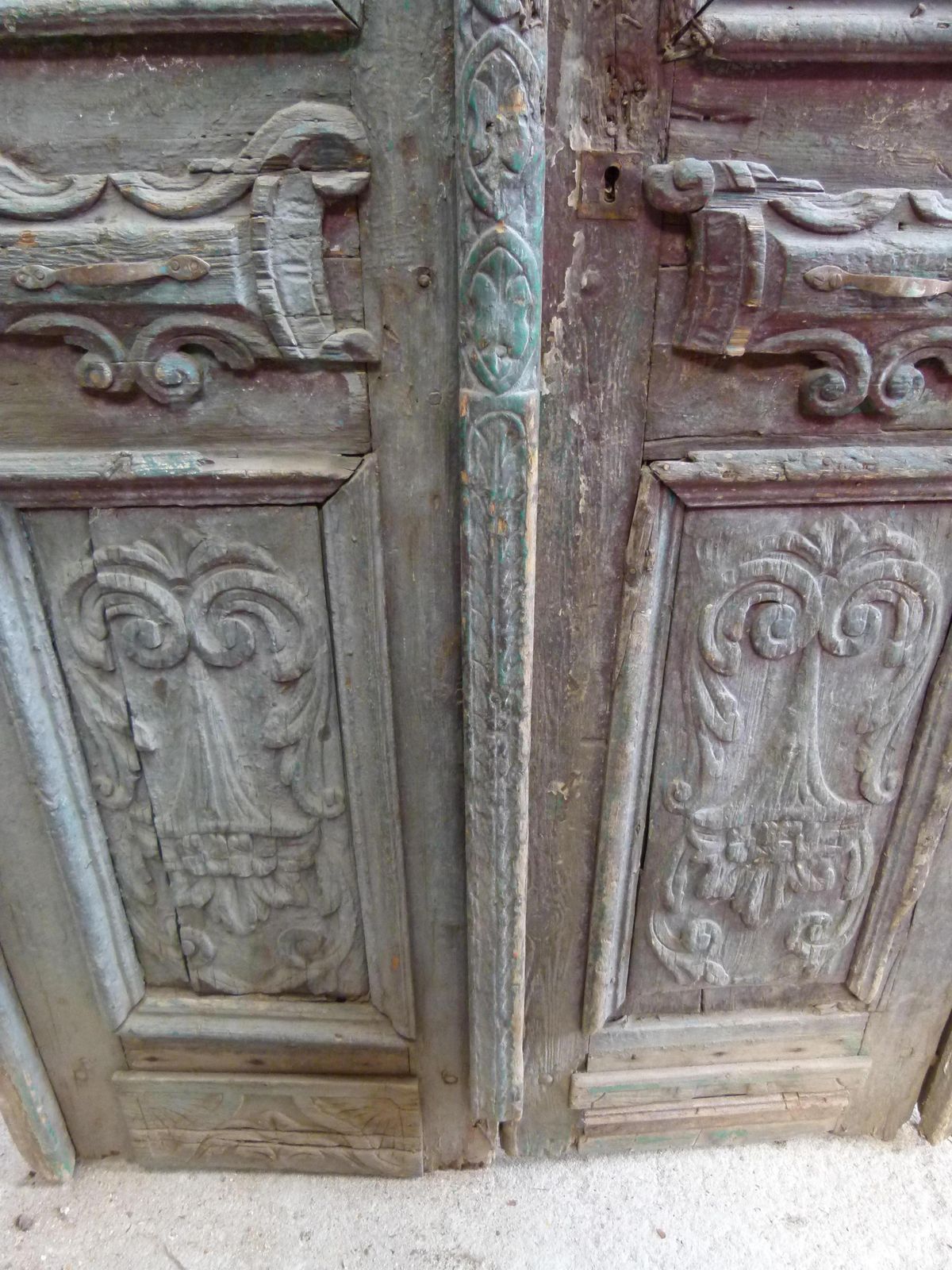 19th Century Wooden Double Front Door In Art Nouveau Style photo 5199.0