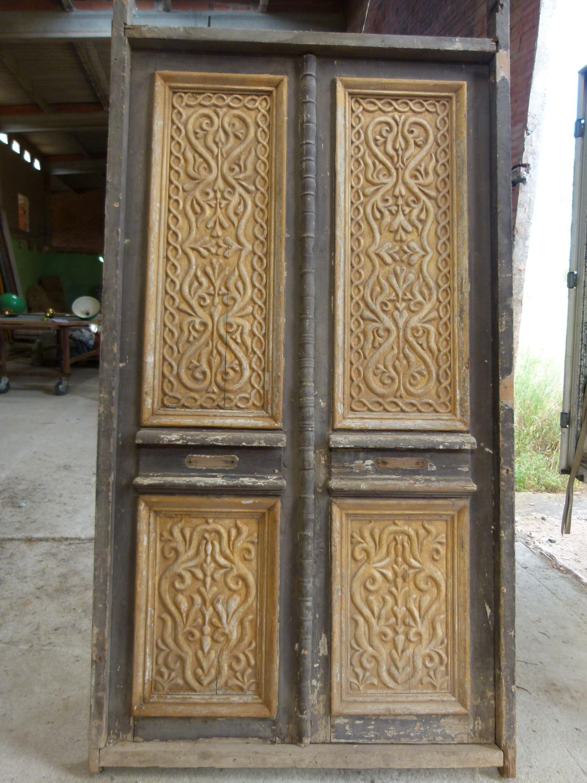 19th Century Double Front Door In Art Nouveau Style, Spain photo for sale