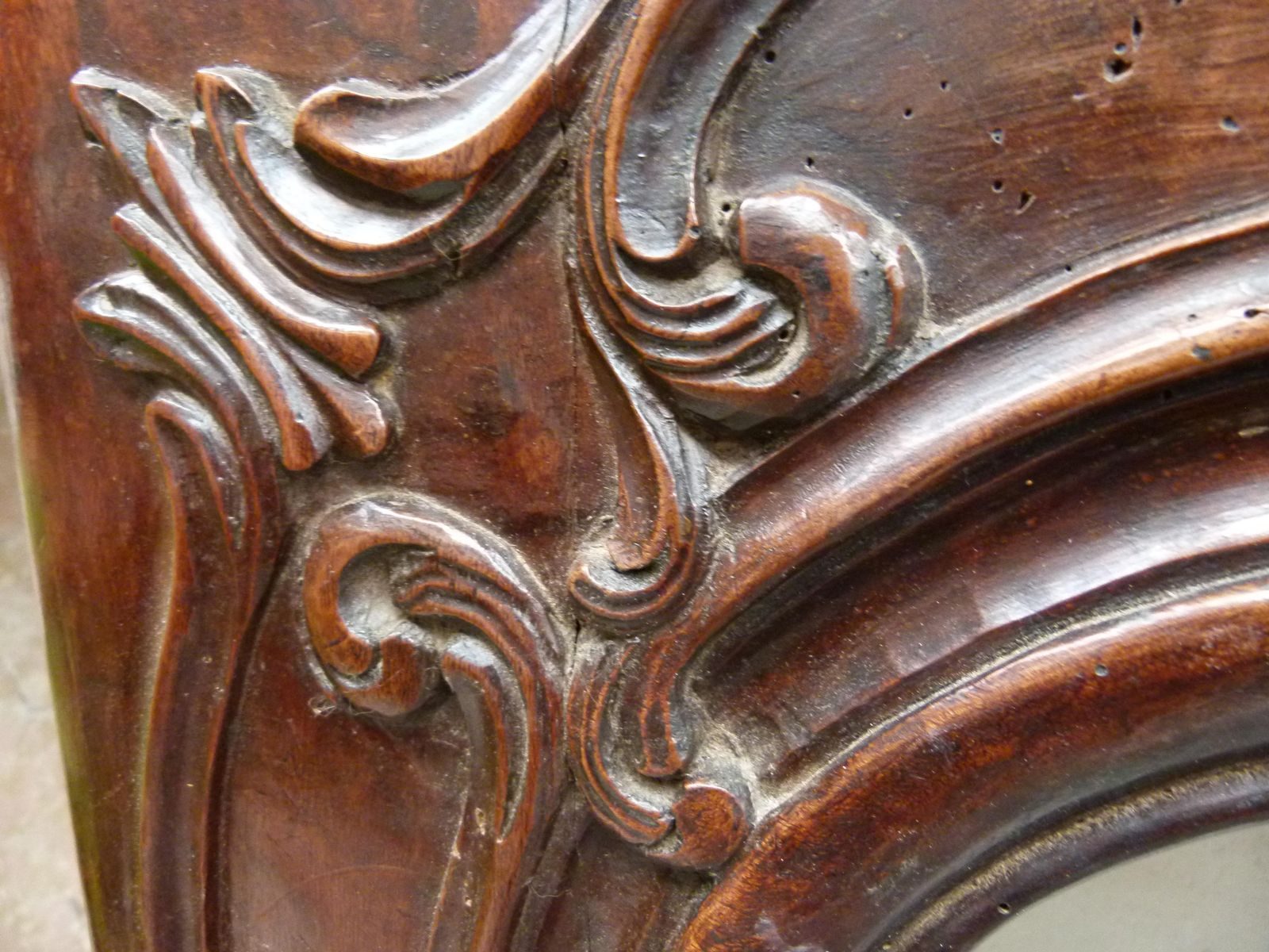 Louis XVI Style Wooden Carved Fireplace Mantel photo vintage