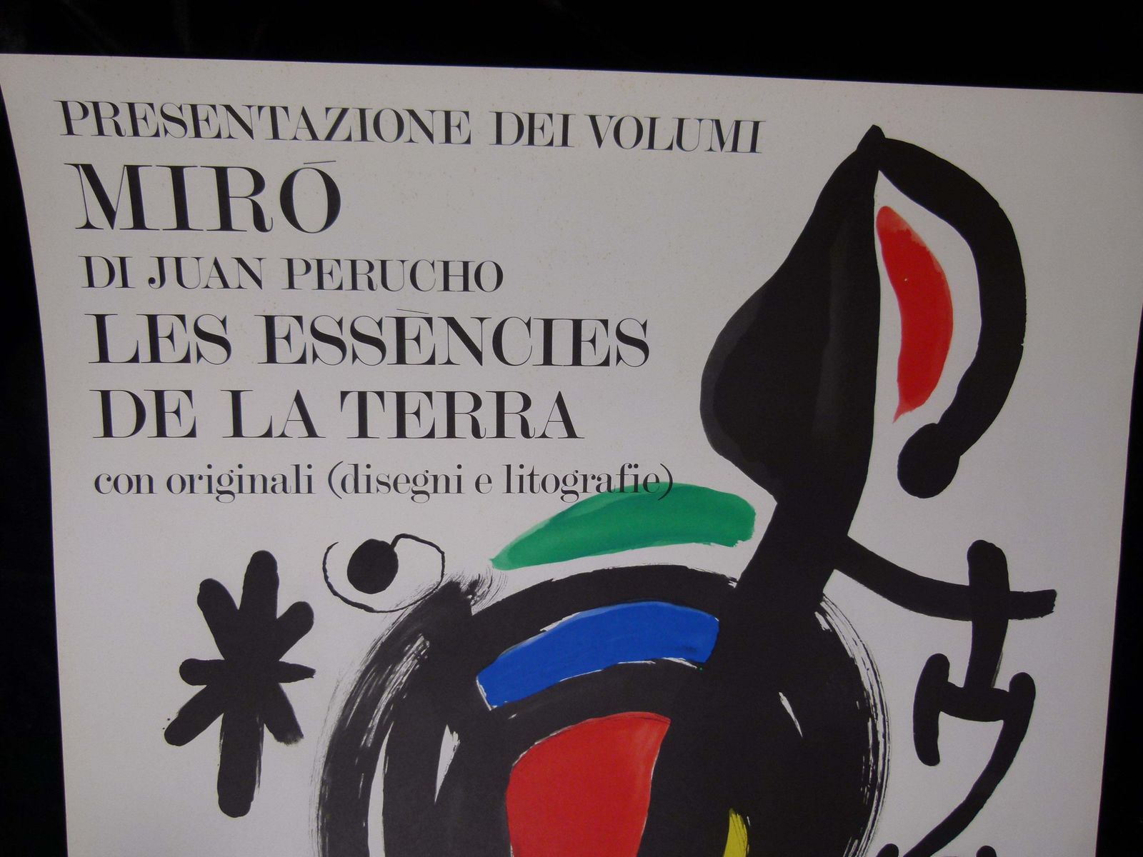 Joan Miró "Les Essències De La Terra" Poster From 1969 In Milan, Italy photo vinterior