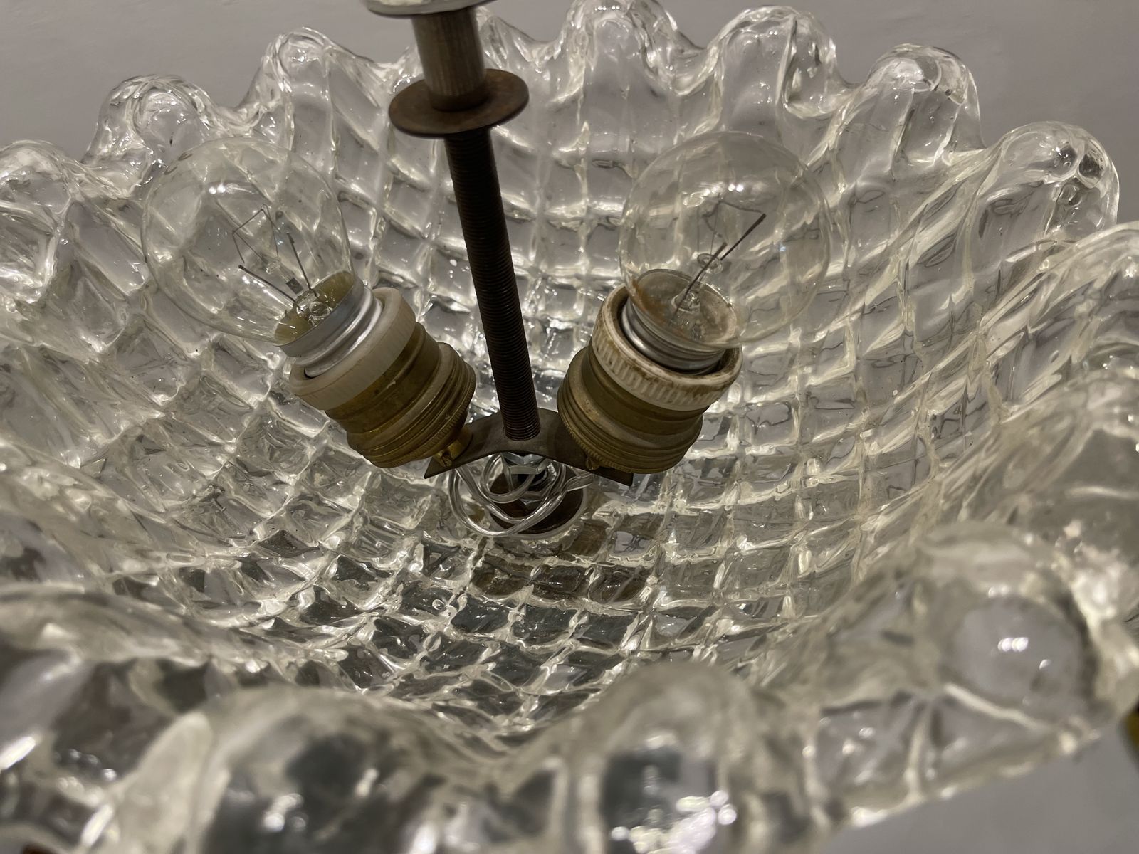 Barovier Murano Glass Pendant Light, Italy, 1940s photo for sale