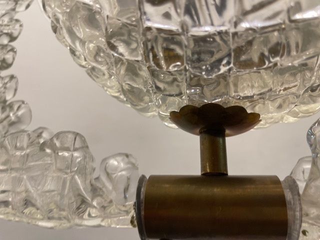 Barovier Murano Glass Pendant Light, Italy, 1940s photo vintage