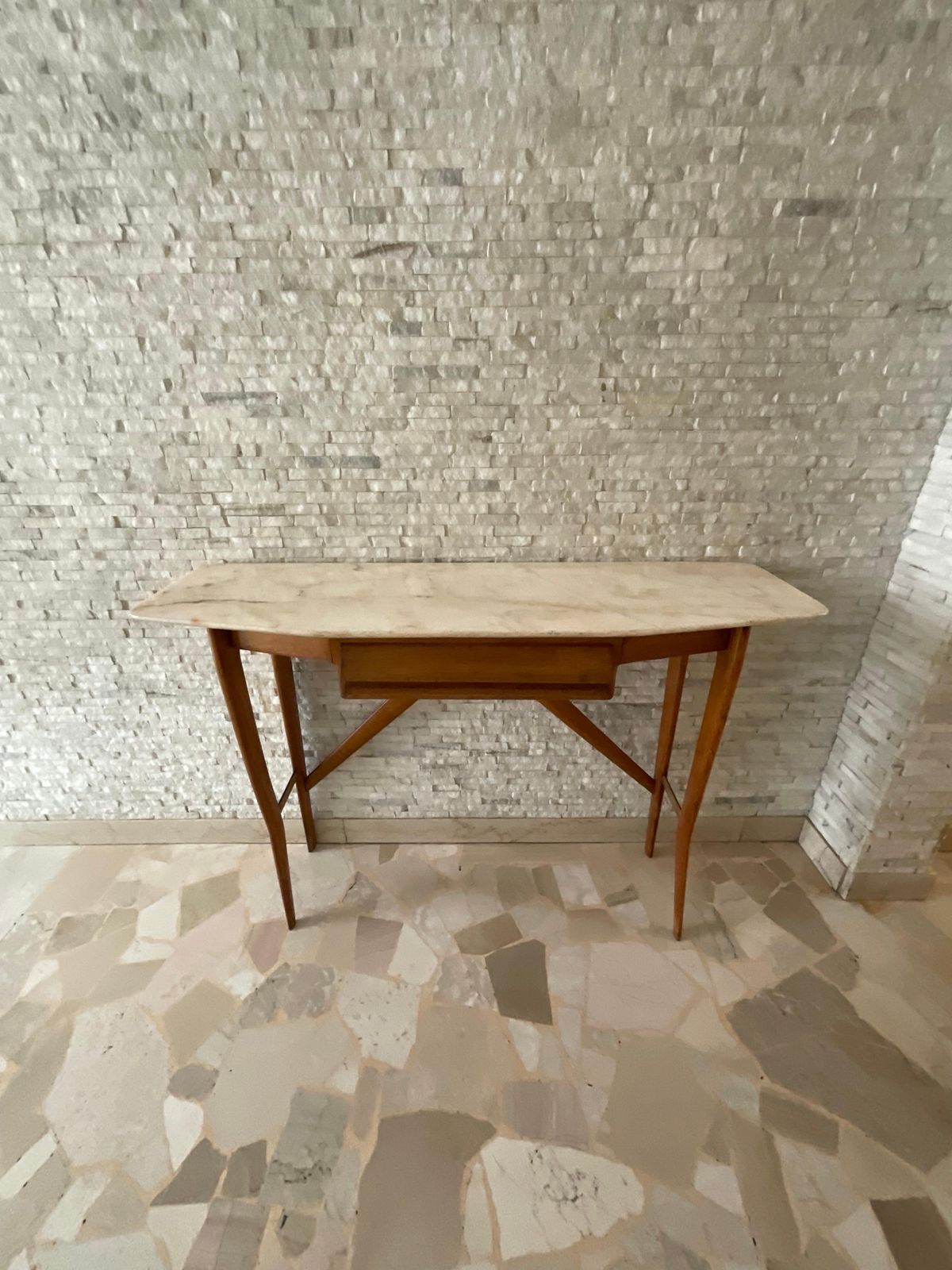 Ico Parisi Console In Legno Di Faggio E Marmo   Italia 1950 photo furniture