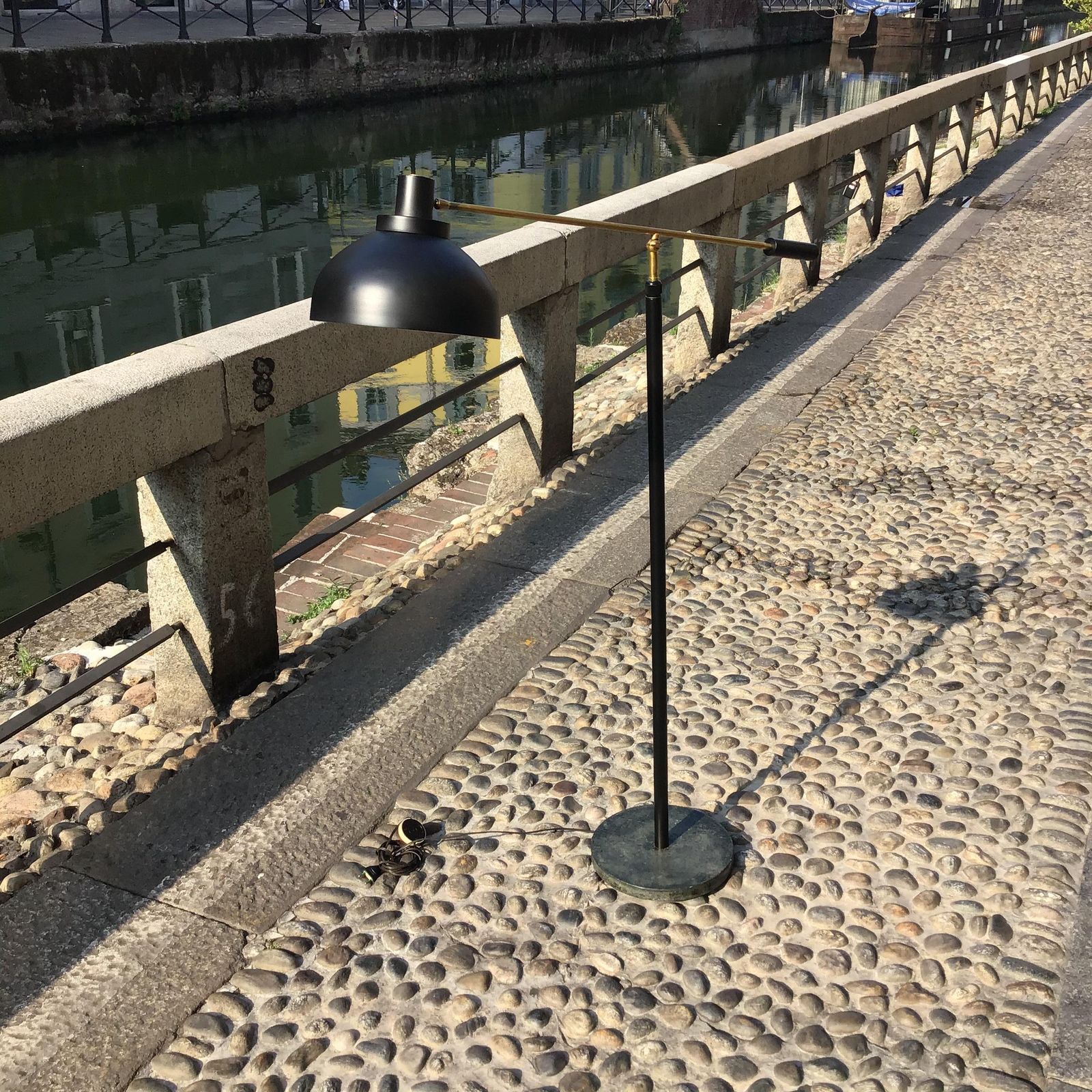 photo furniture Stilnovo Floor Lamp Adjustable Marbre Brass Metal 1950 Italy