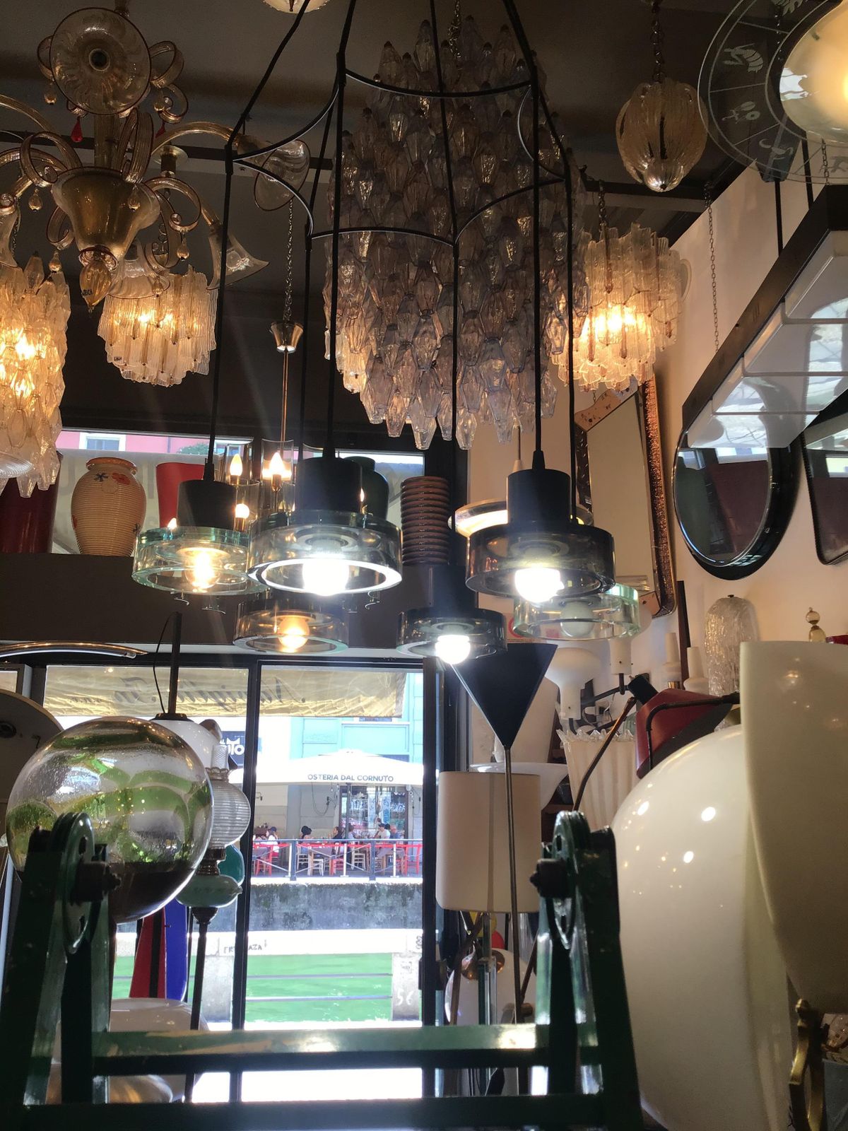 Seguso Flavio Poli Chandelier N 6 Light Adjustable Glass Metal 1960 Italy photo vintage