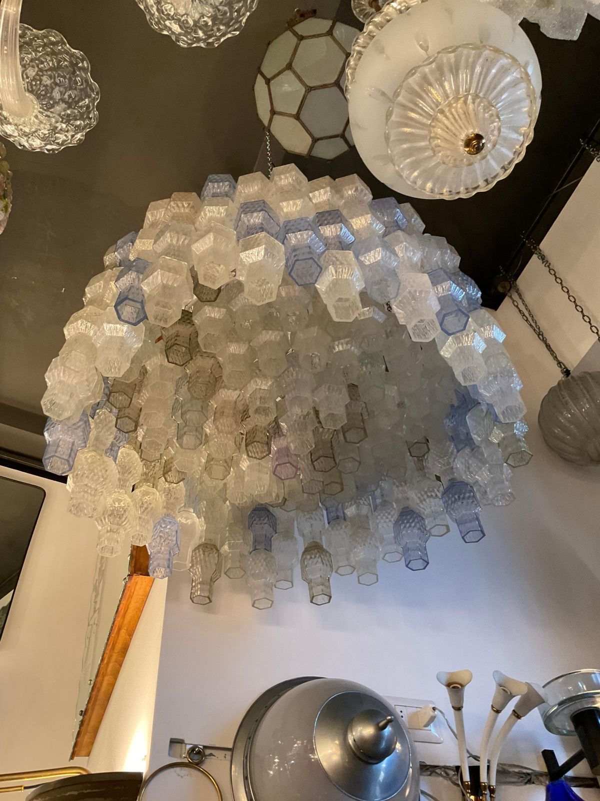 Seguso    Chandelier Murano Glass . Italy 1950 photo furniture