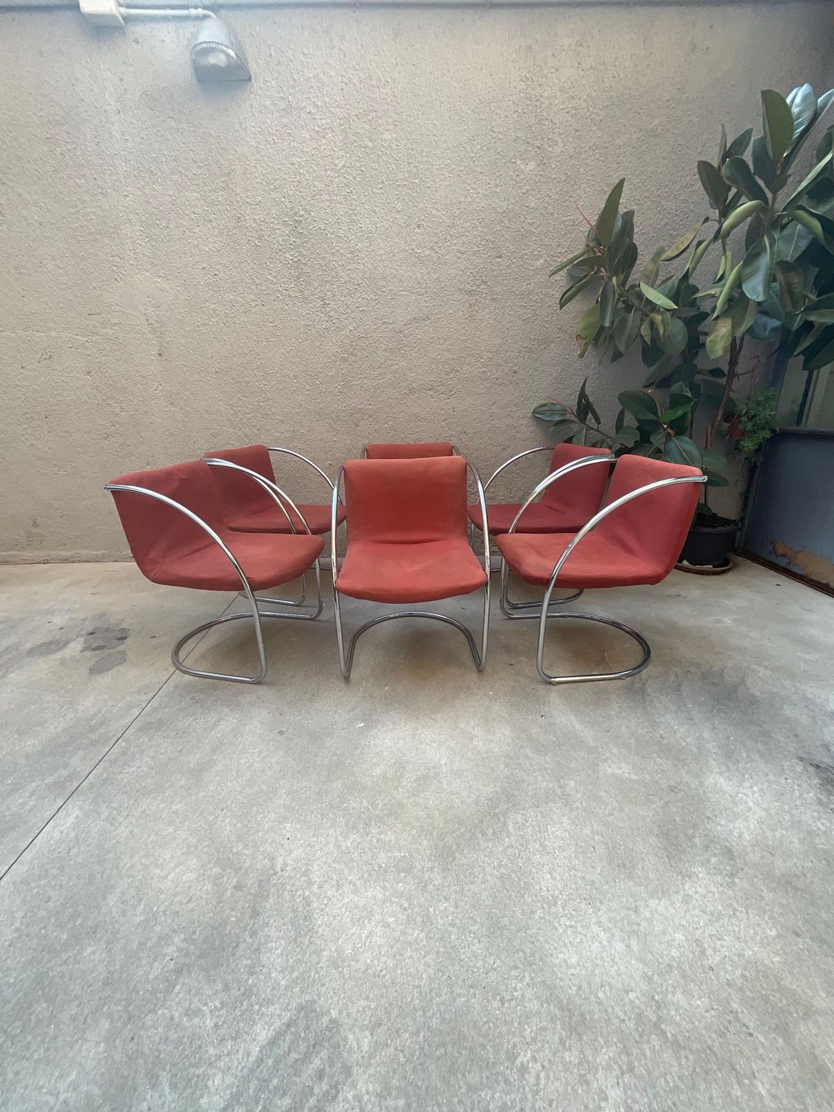 Furniture Giovanni Offredi   Saporiti   Set 6 Sedie Mod. Lens   Made In Italy 1960. photo