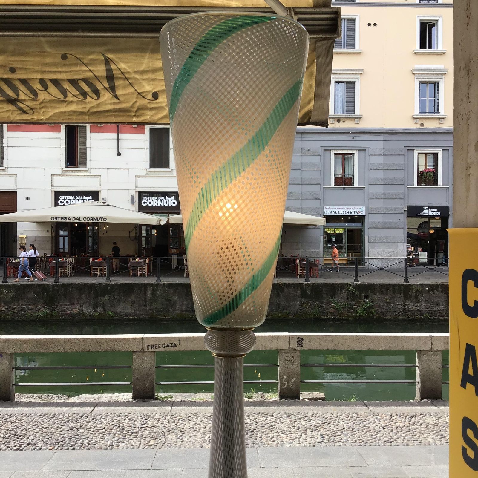photo vintage Venini Carlo Scarpa “ Filigrana “ Floor Lamp Murano Glass Brass 1930 Italy