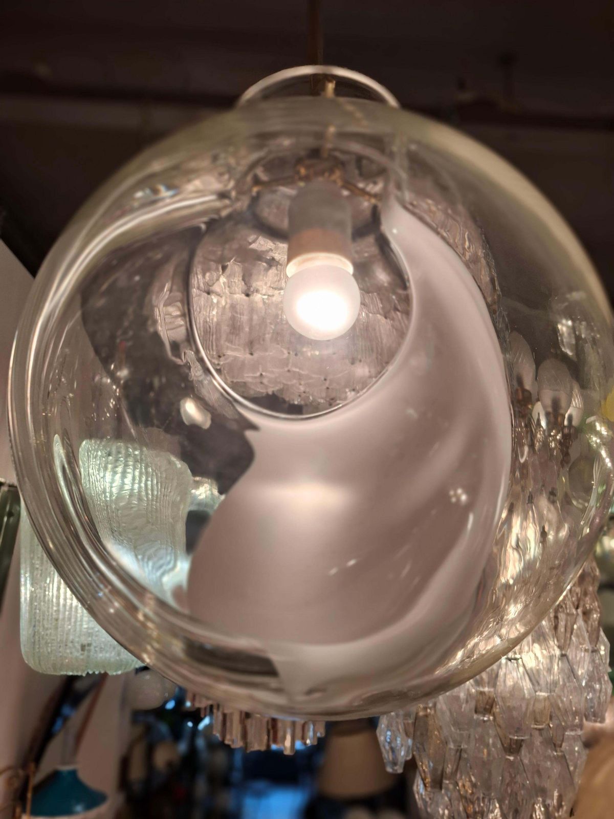 Toni Zuccheri Chandelier Murano Glass  Brass 1960. Italia photo for sale