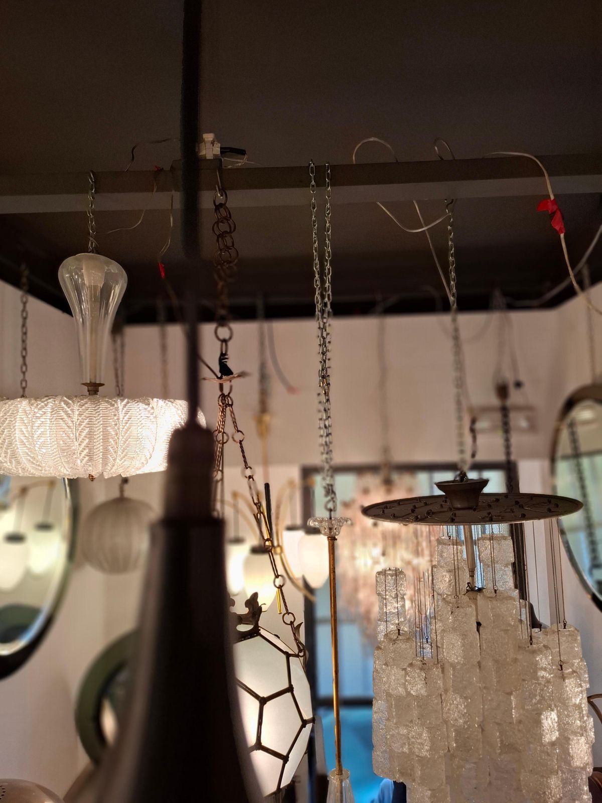 Stilnovo N 2 Chandelier Glass Brass ..1960 Italimetal 1950 Italy photo vinterior