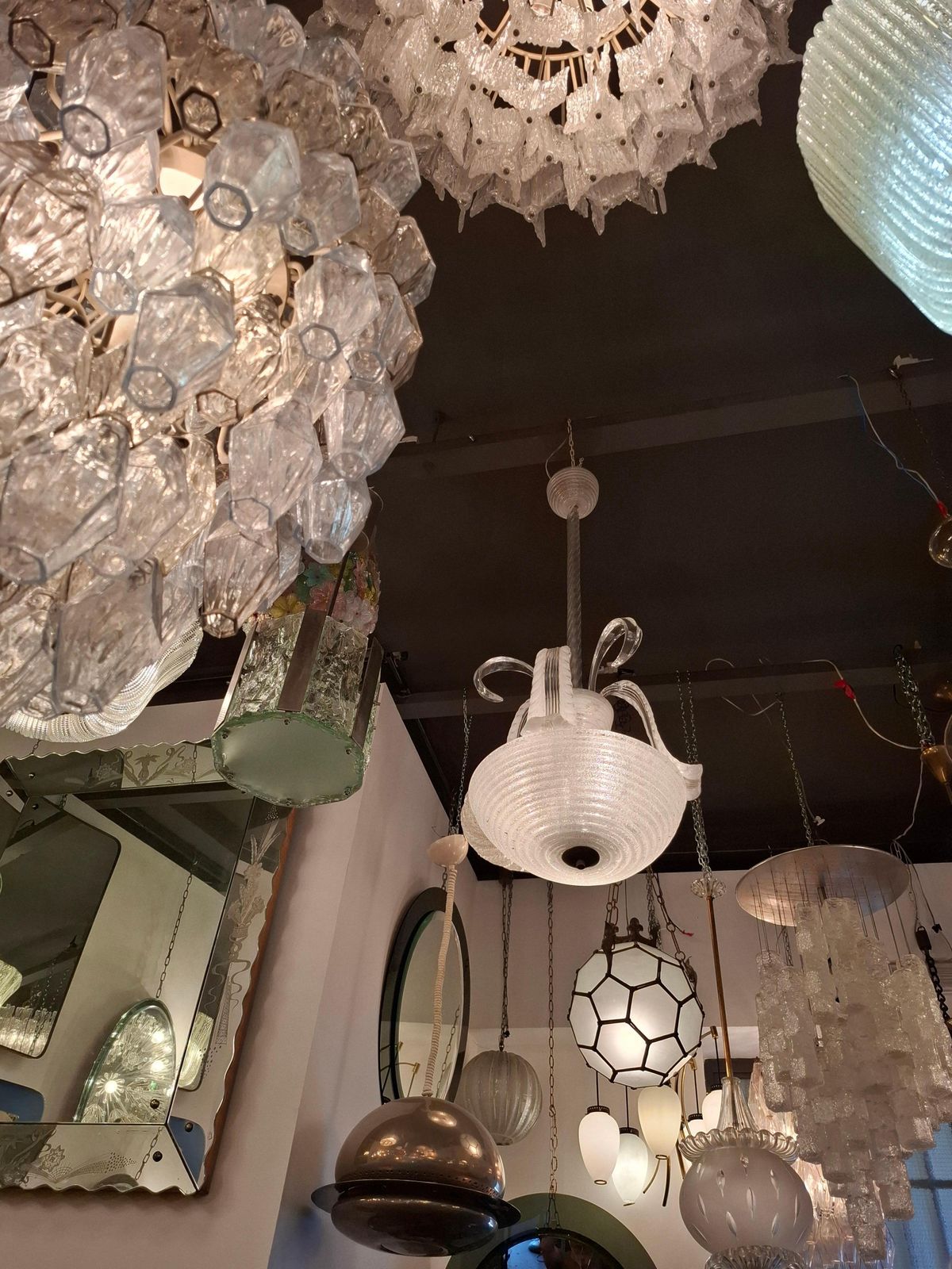 Barovier E Toso Chandelier Vetro Pulegoso Ottone 1940 Italia photo for sale