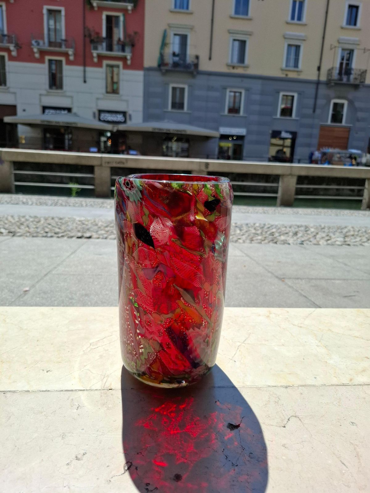 2166.0 Avem   Arte Vetraria Muranese   Vaso Fine Giornata   Murano Italia 1950 photo