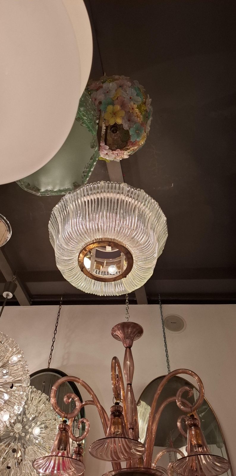 Venini Chandelier Murano Glass Brass Iron 1940 Italy photo 10618.0