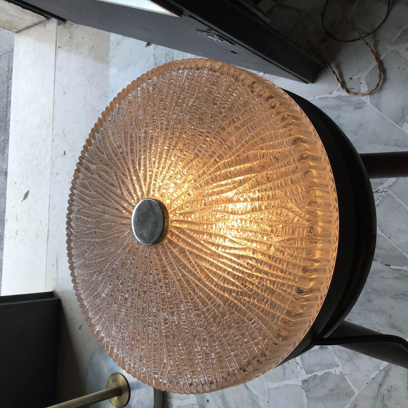 2124.0 Venini Toni Zuccheri Ceiling Lamp/Appliques Murano Glass Metal Crome 1950 Italy photo