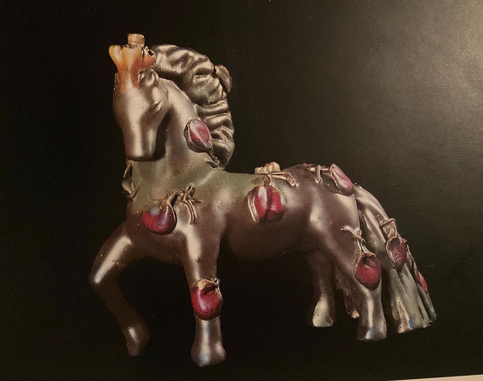 1265.0 Pietro Melandri   Cavallino In Ceramica Foglie In Rilievo Smaltate   Italia 1960 photo