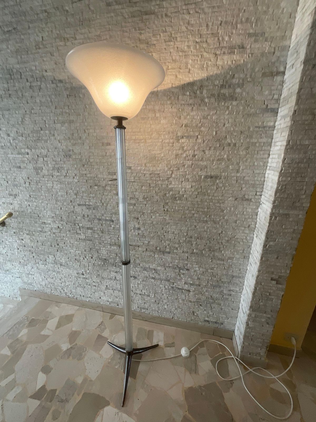photo furniture Seguso   Murano Glass Floor Lamp   Italy 1950s