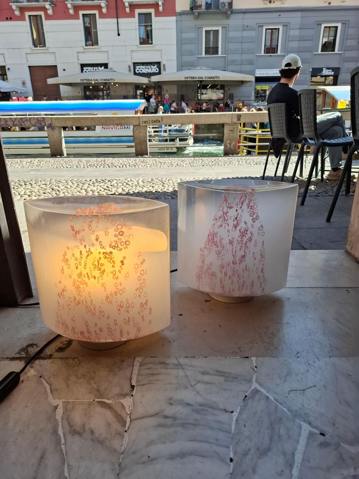 Toso/Leucos Pair Of Table Lampso V Etro Di Murano Ottone 1970 Italy photo vinterior