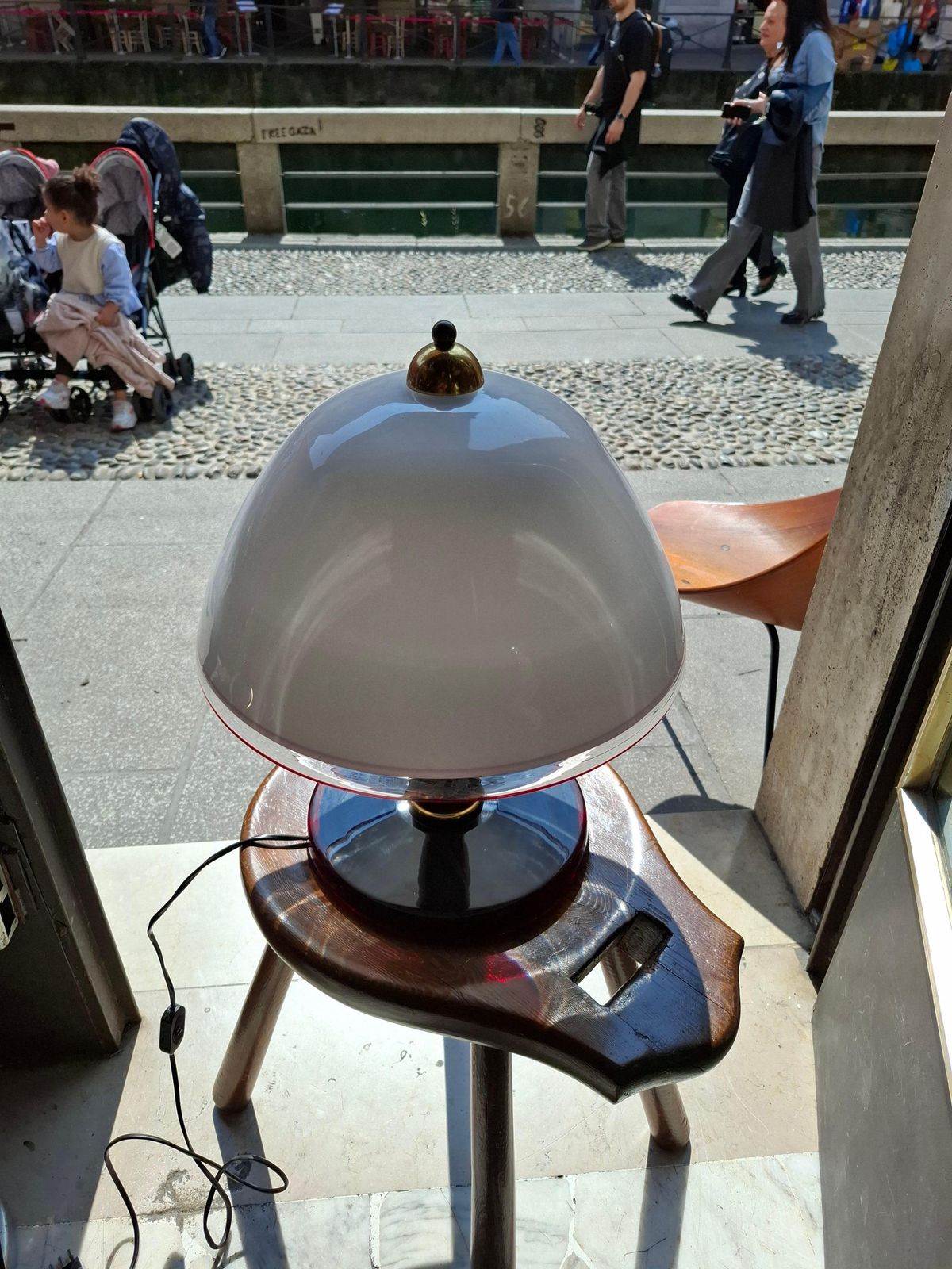 Toso/Leucos Murano Glass And Brass Table Lamp   1970 Italy. photo vinterior