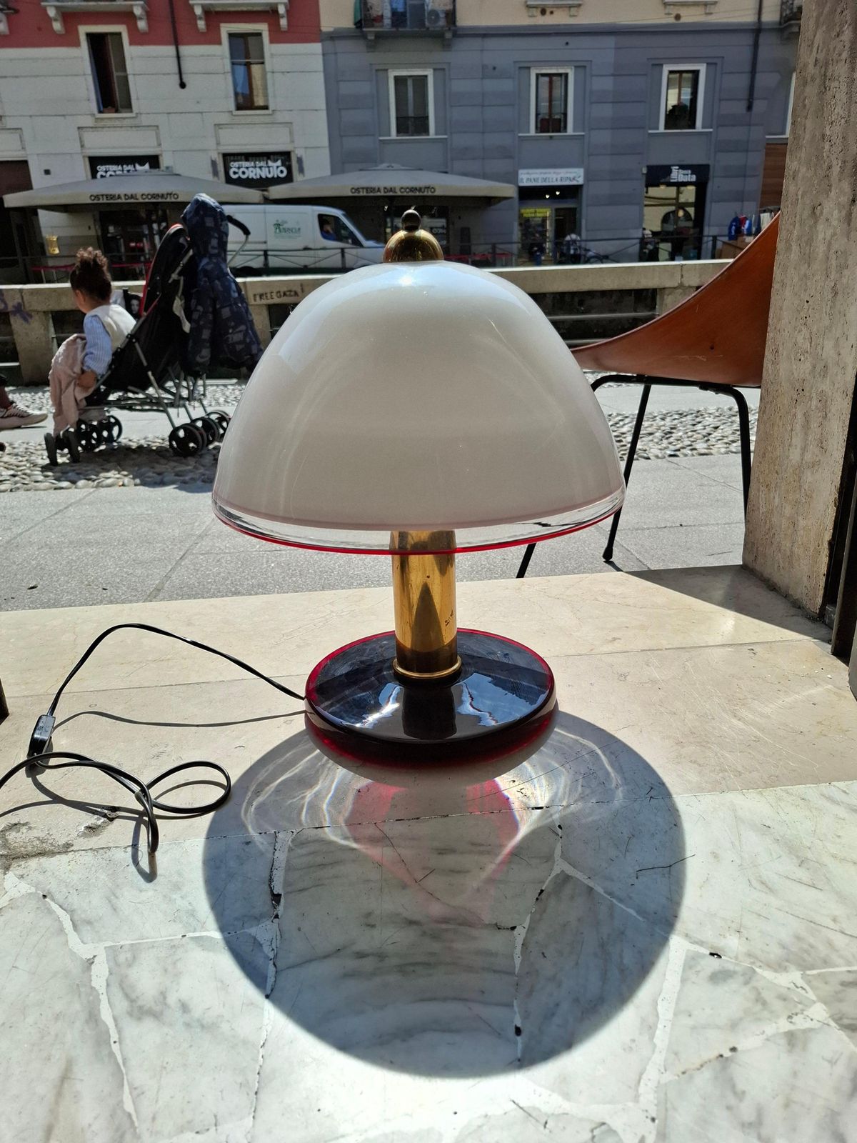 Toso/Leucos Murano Glass And Brass Table Lamp   1970 Italy. photo buy