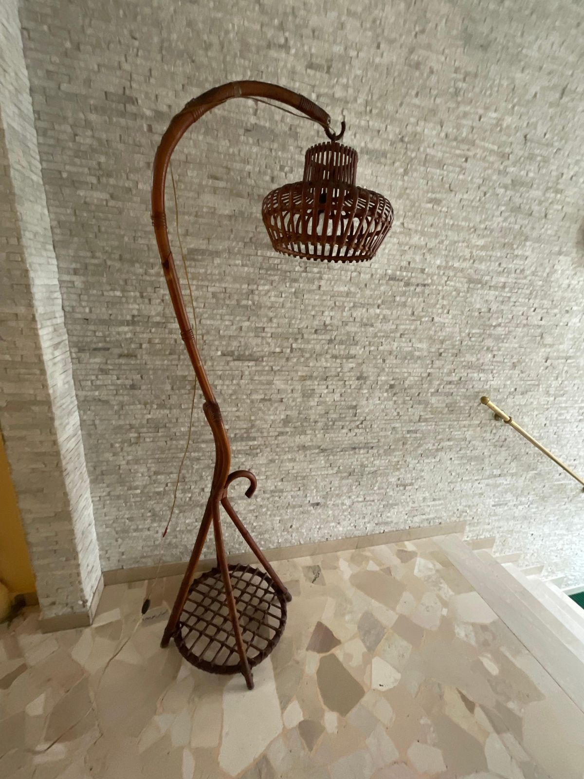 1820.0 Bamboo And Wicker Lamp   Made In Italy   1960s photo