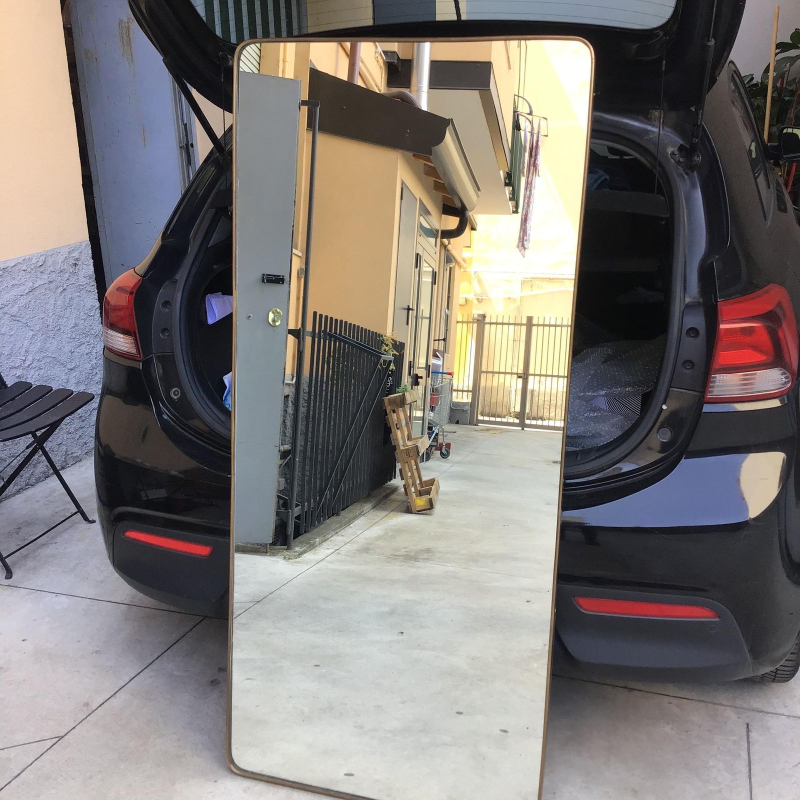 photo for sale Fontana Arte Mirror Brass Wood Glass 1940 Italy