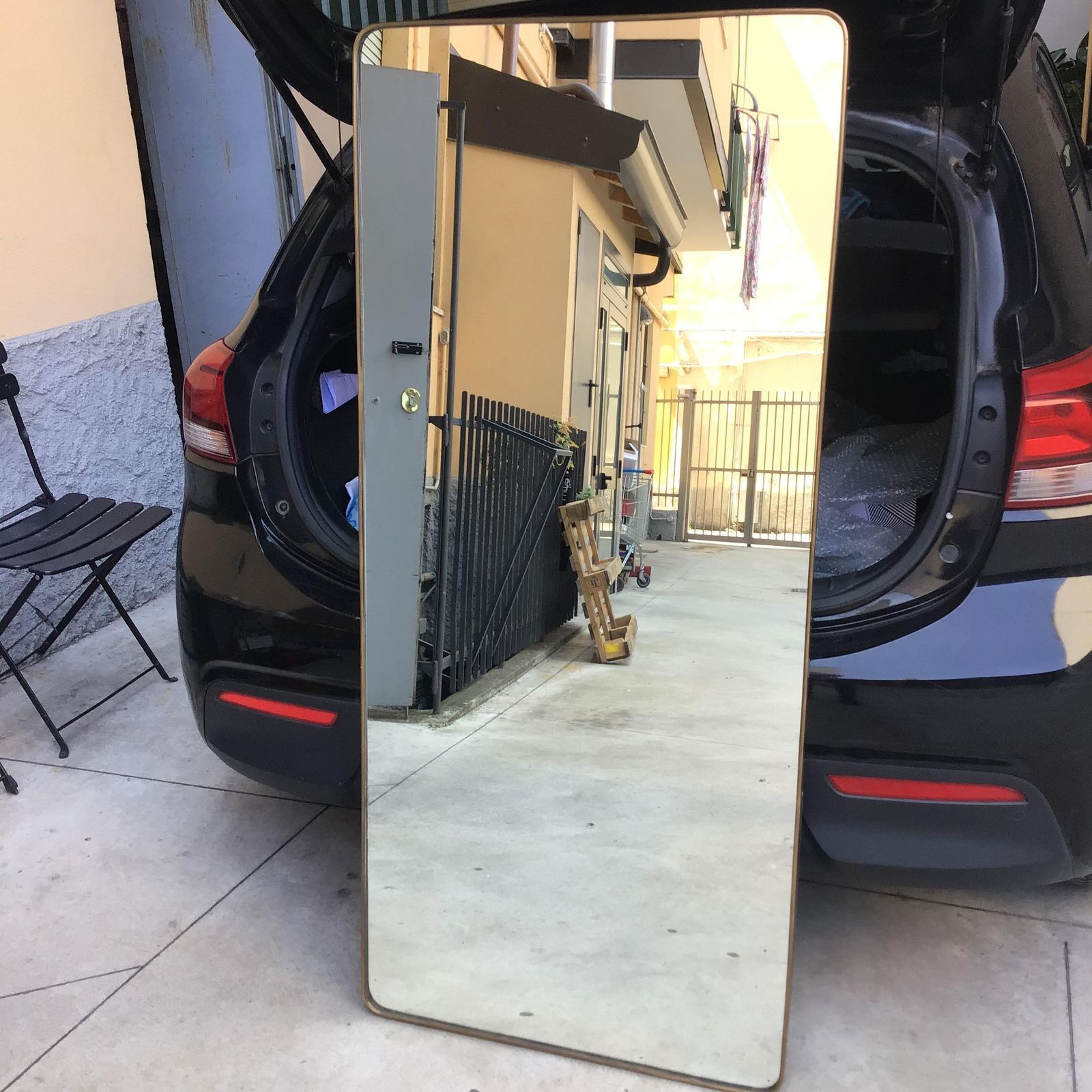 Home Decor Fontana Arte Mirror Brass Wood Glass 1940 Italy photo