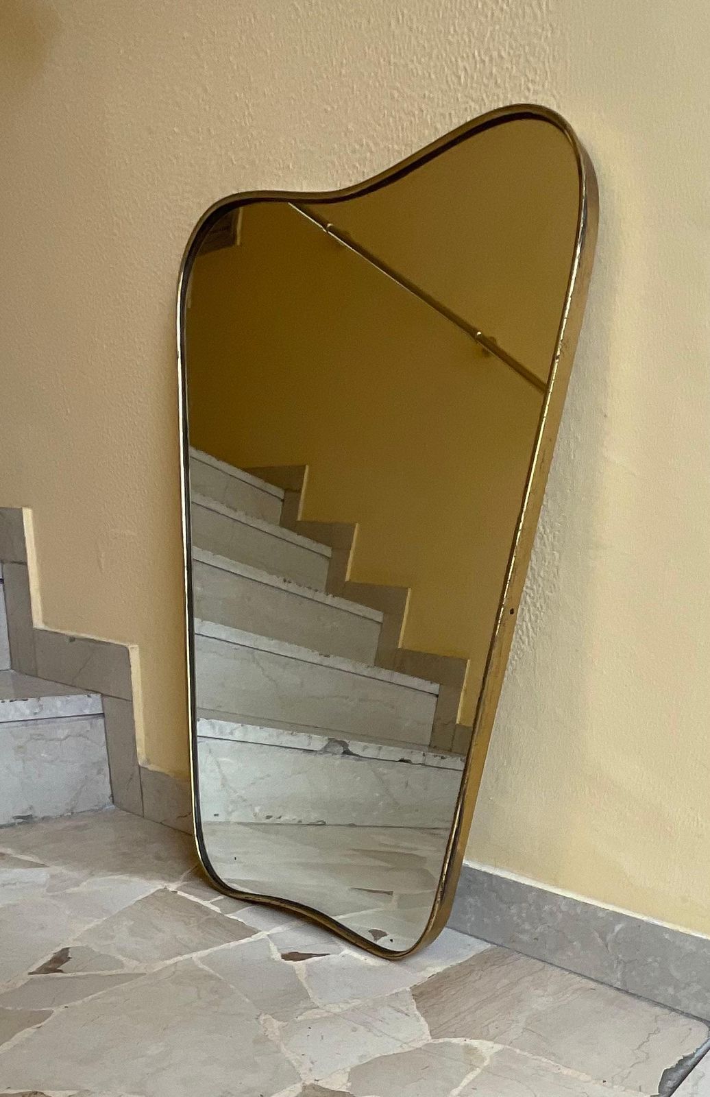 Fontanarte   Pietro Chiesa   Mirror With Brass Frame   Italy 1950s photo vinterior