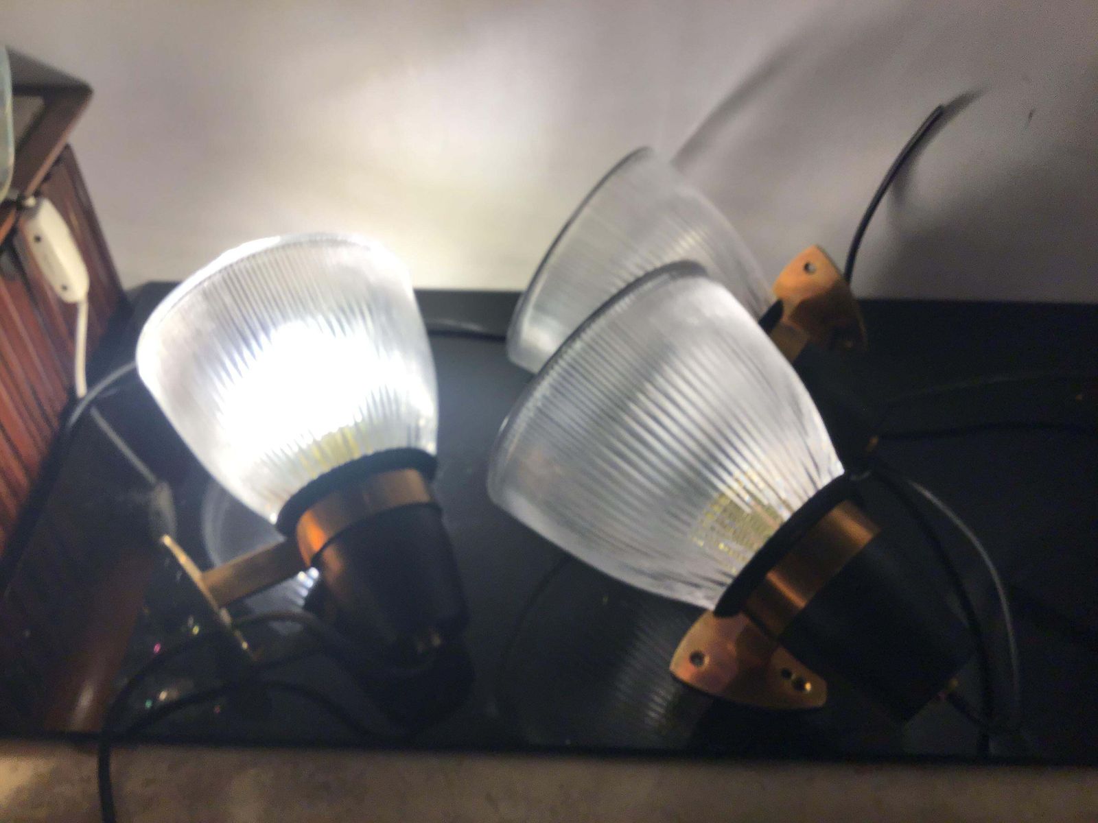 Azucena Sconces Brass Glass Metal 1950 Italy photo buy