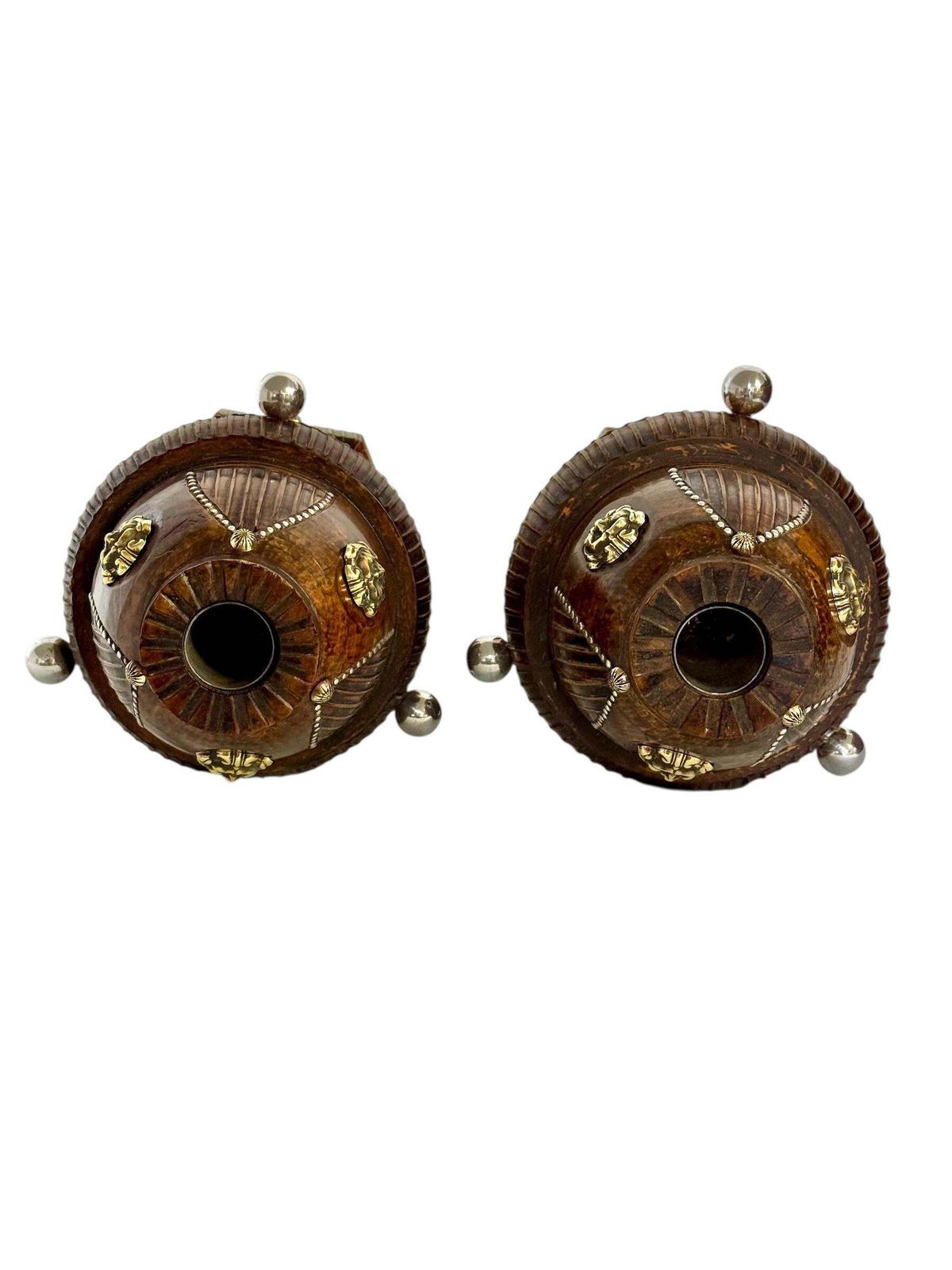 photo vinterior Pair Of 19th Century French Folk Art Torchères With Gilt Brass Lion Heads