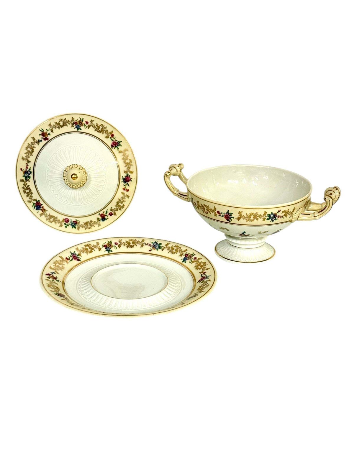 Antique French Limoges Bouillon Bowl By Raynaud & Cie, Swan Mark, C. 1895 photo 1199.0