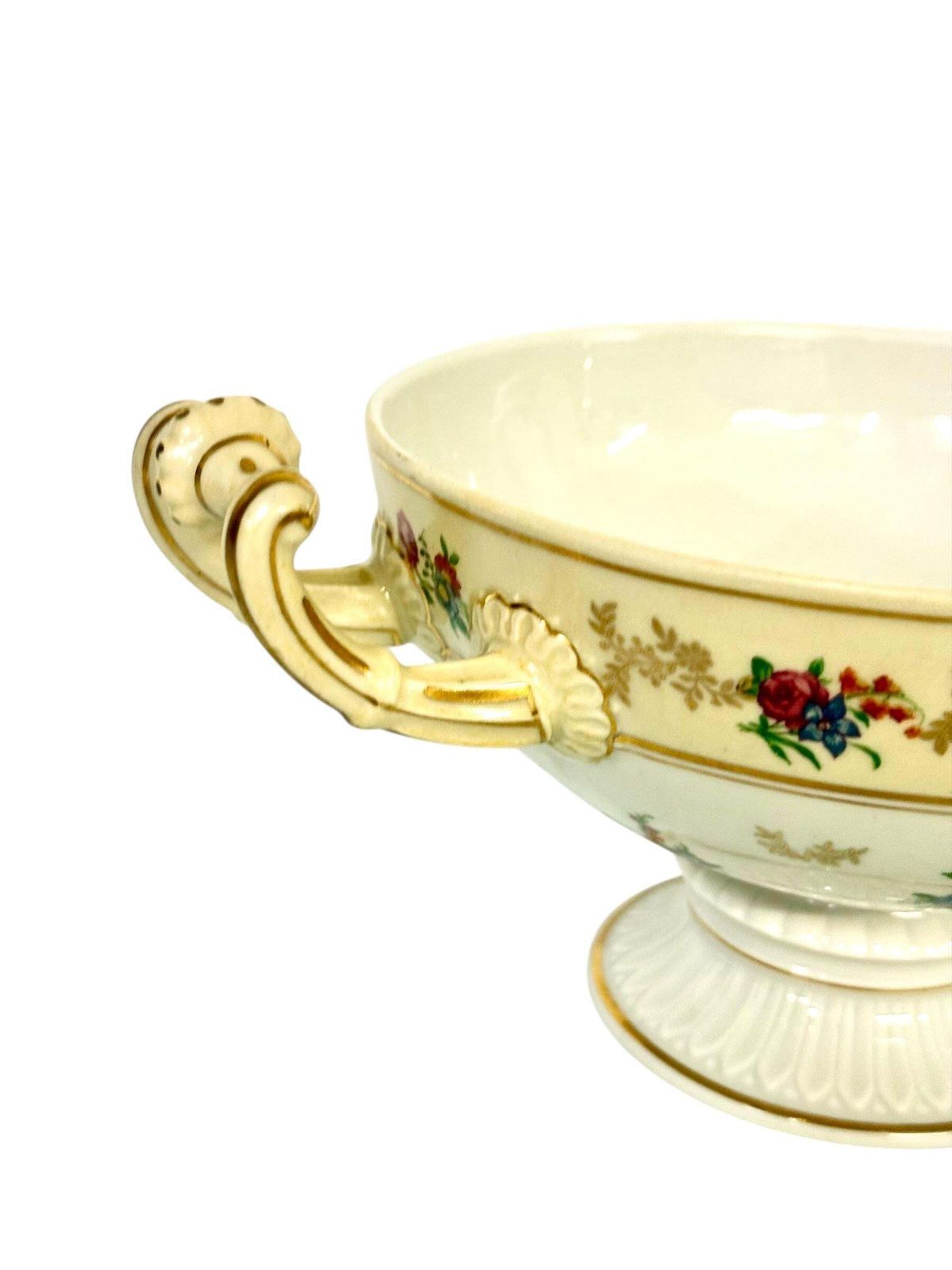 photo vintage Antique French Limoges Bouillon Bowl By Raynaud & Cie, Swan Mark, C. 1895