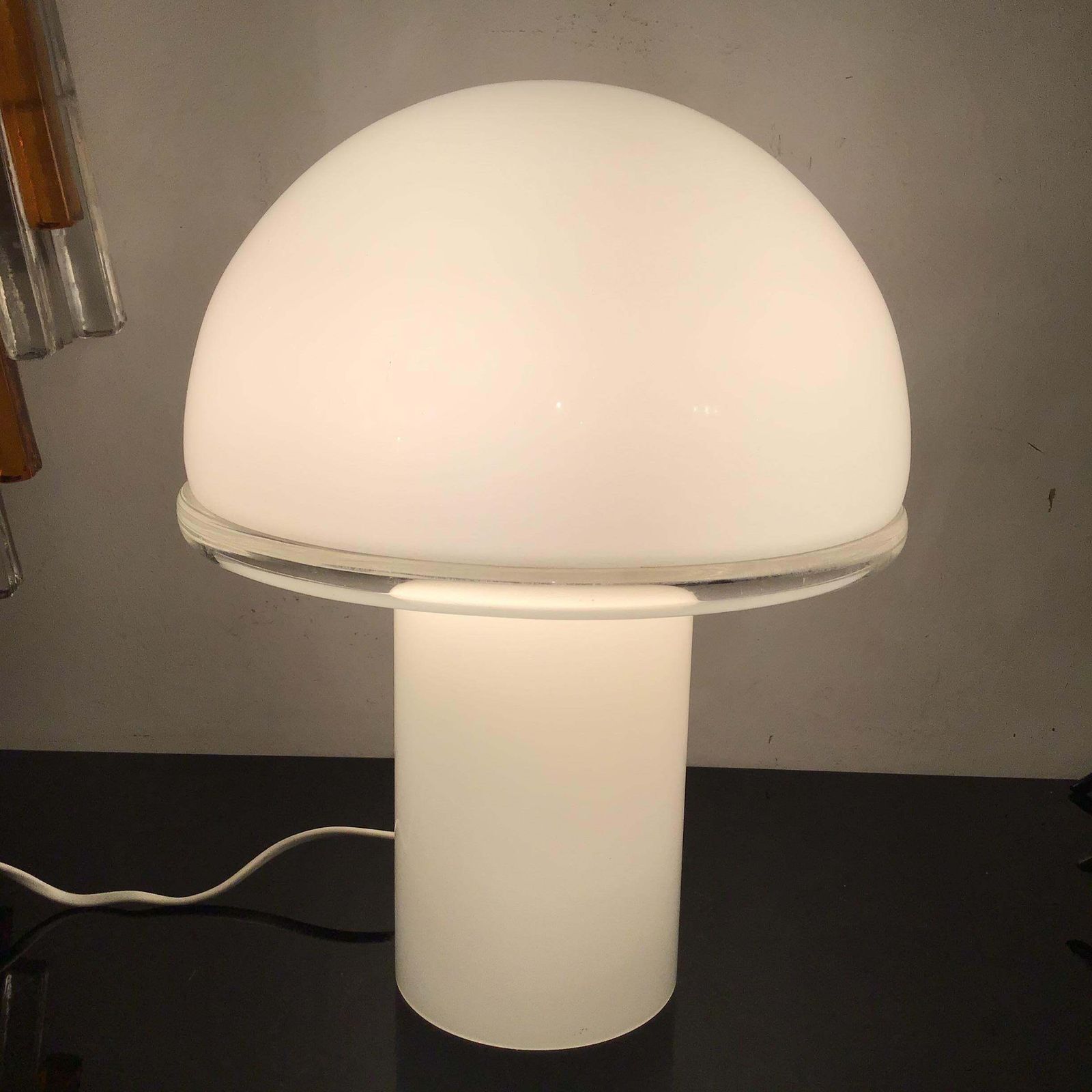 Luciano Vistosi Artemide Table Lamp Murano Glass Metal 1970 Italy photo vintage