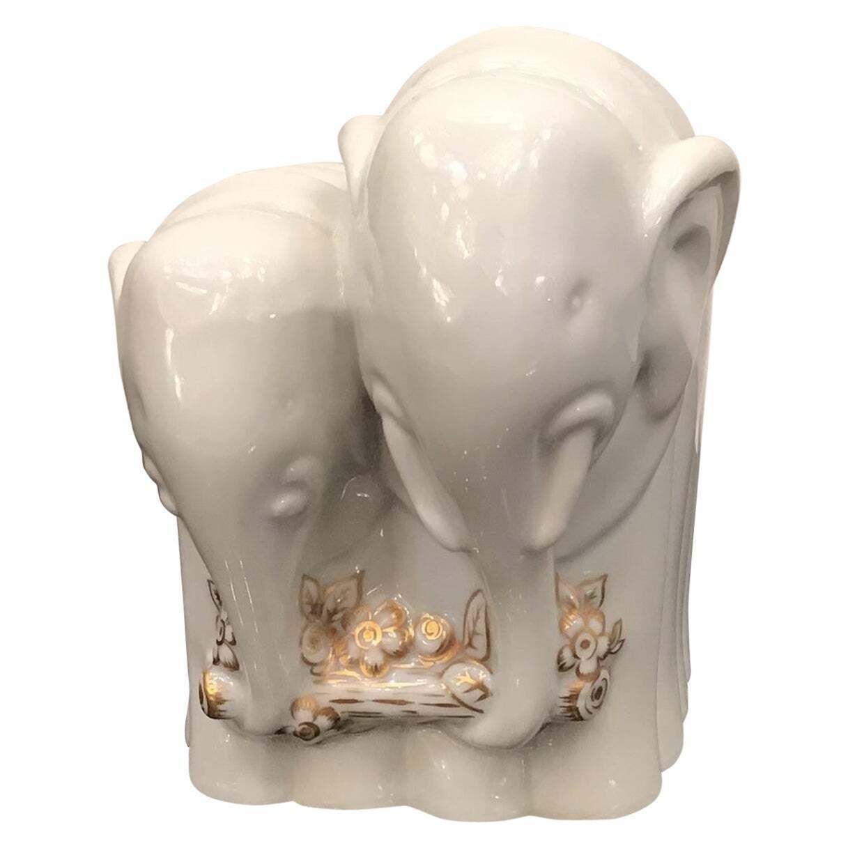 Gio’ Ponti “ Elephant “ Porcelain Gold 1927 Italy