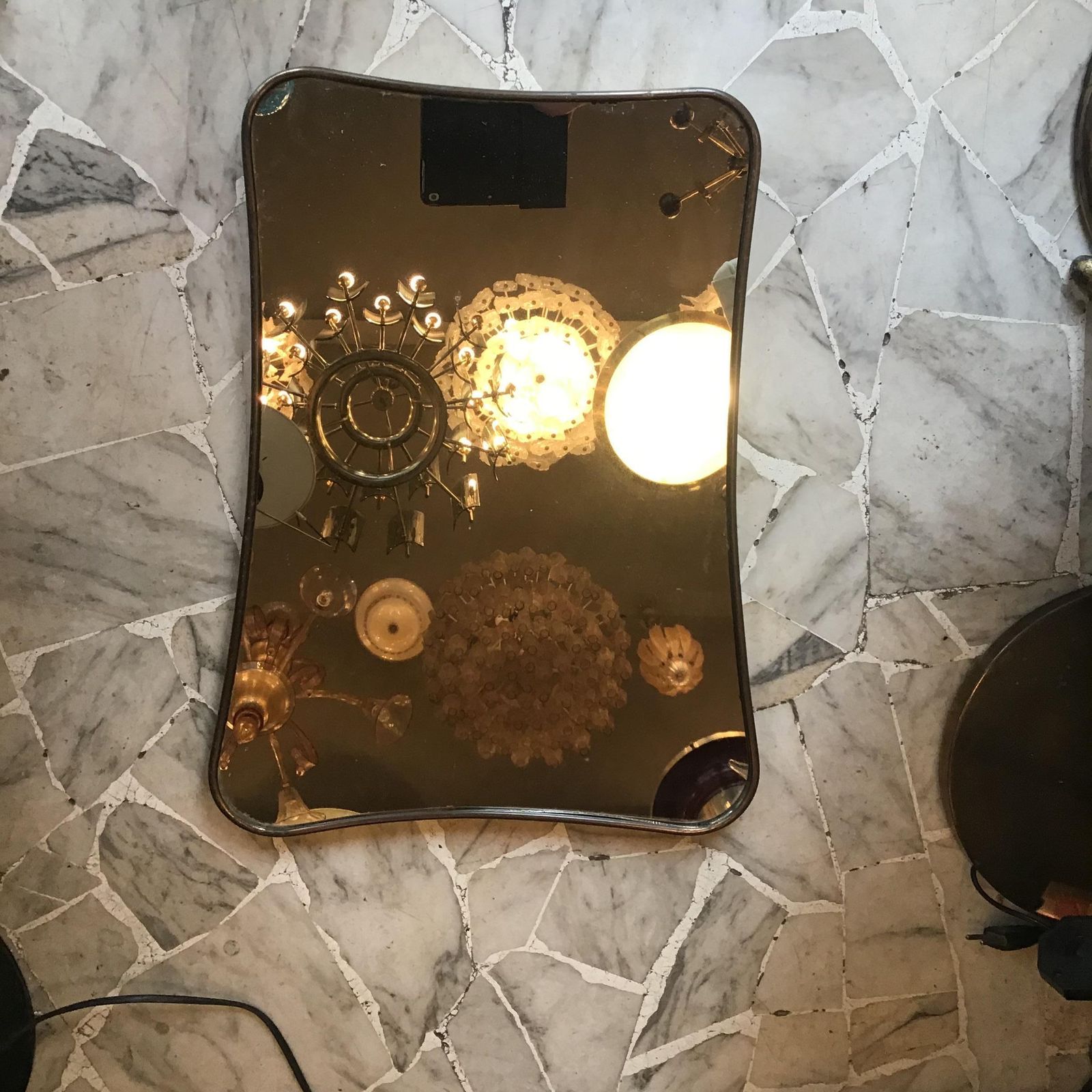 Fontana Arte Mirror Brass Wood Mirrored Glass 1950 Italy photo 1947.0