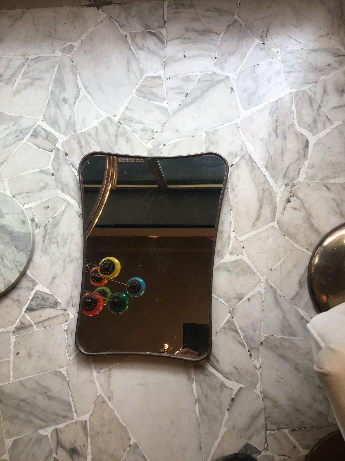 Fontana Arte Mirror Brass Wood Mirrored Glass 1950 Italy photo vintage