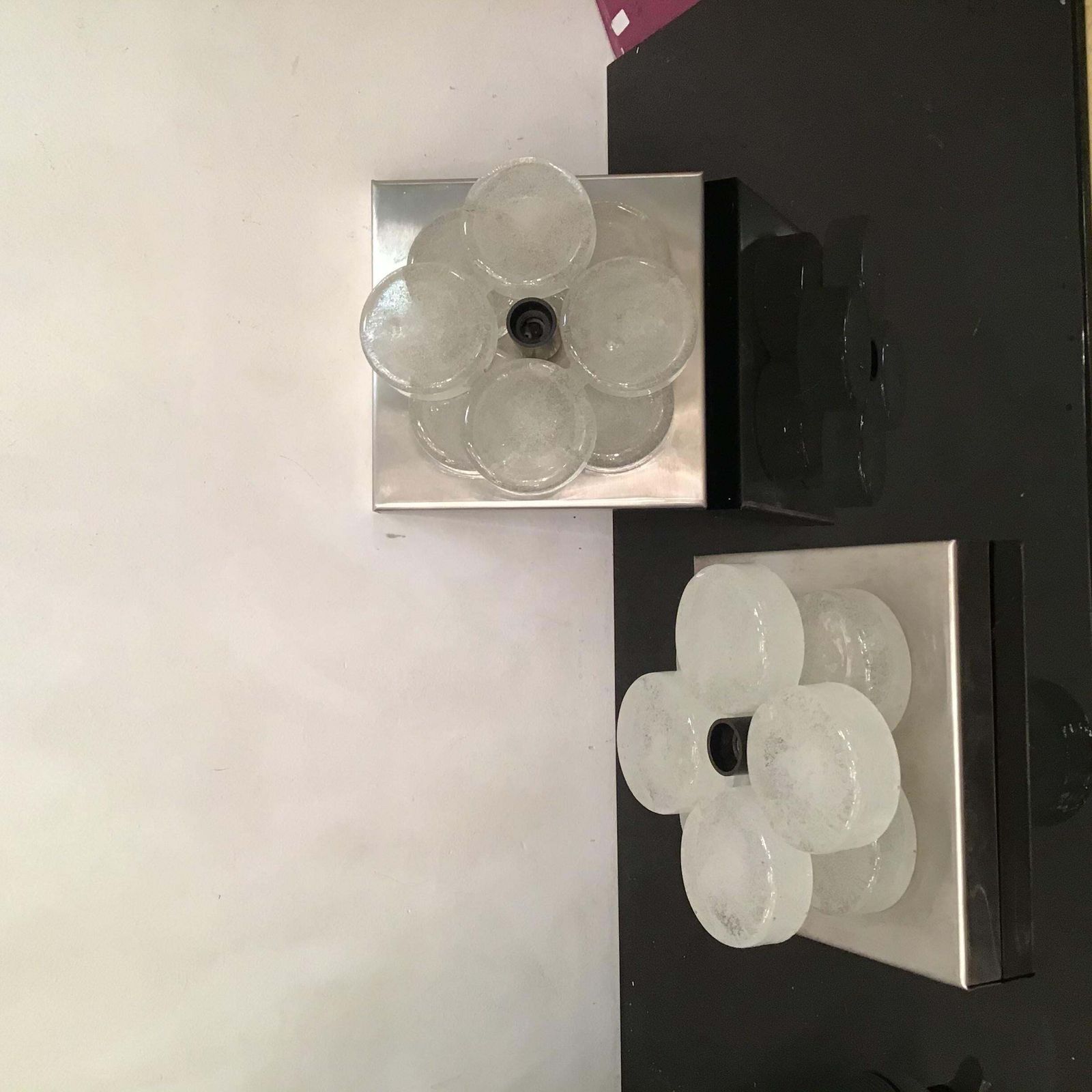 Albano Poli Sconces Murano Glass Metal Crome 1960 Italy photo 1300.0
