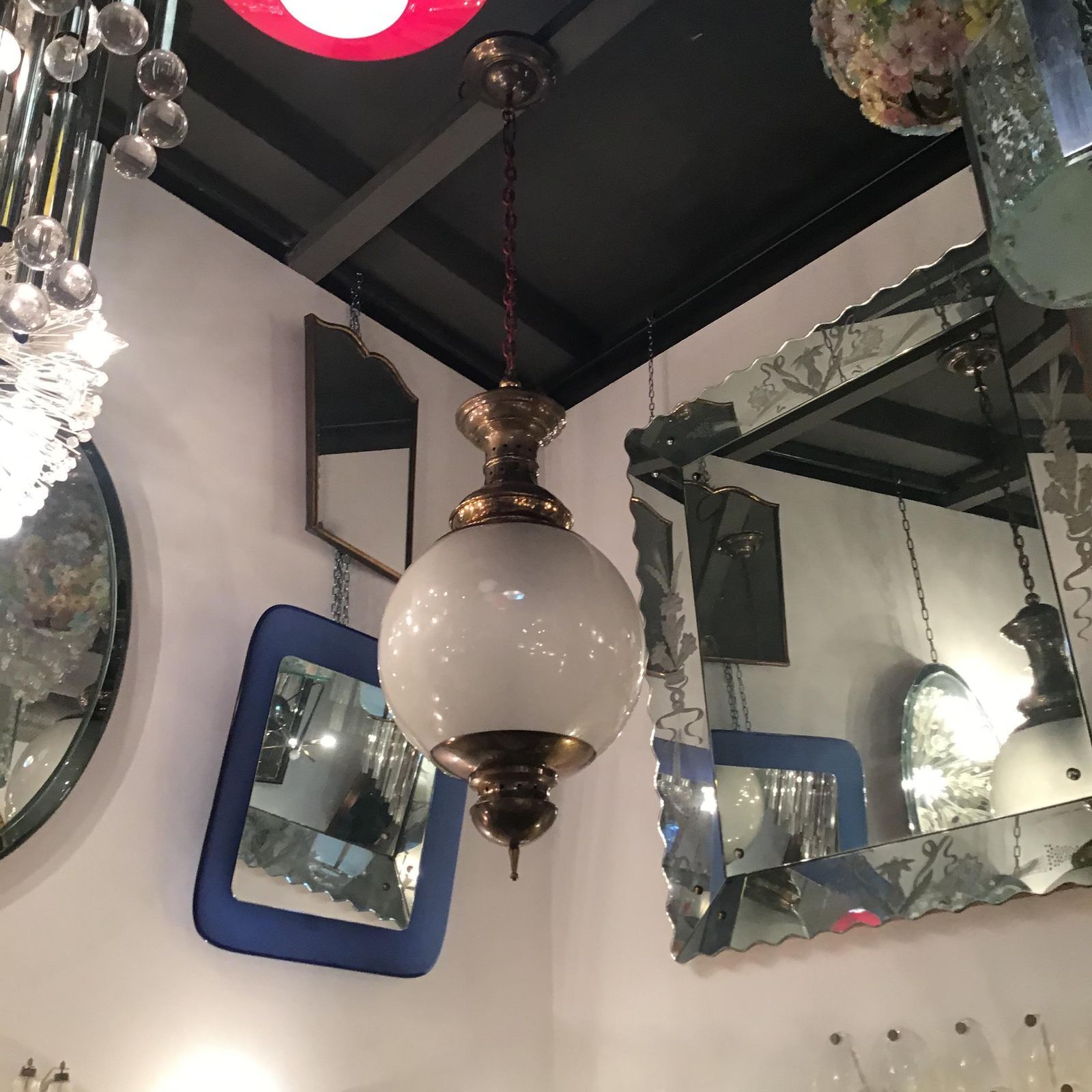 Luigi Caccia Dominioni “Azucena “ Chandelier Glass Brass 1955 Italy photo Lighting