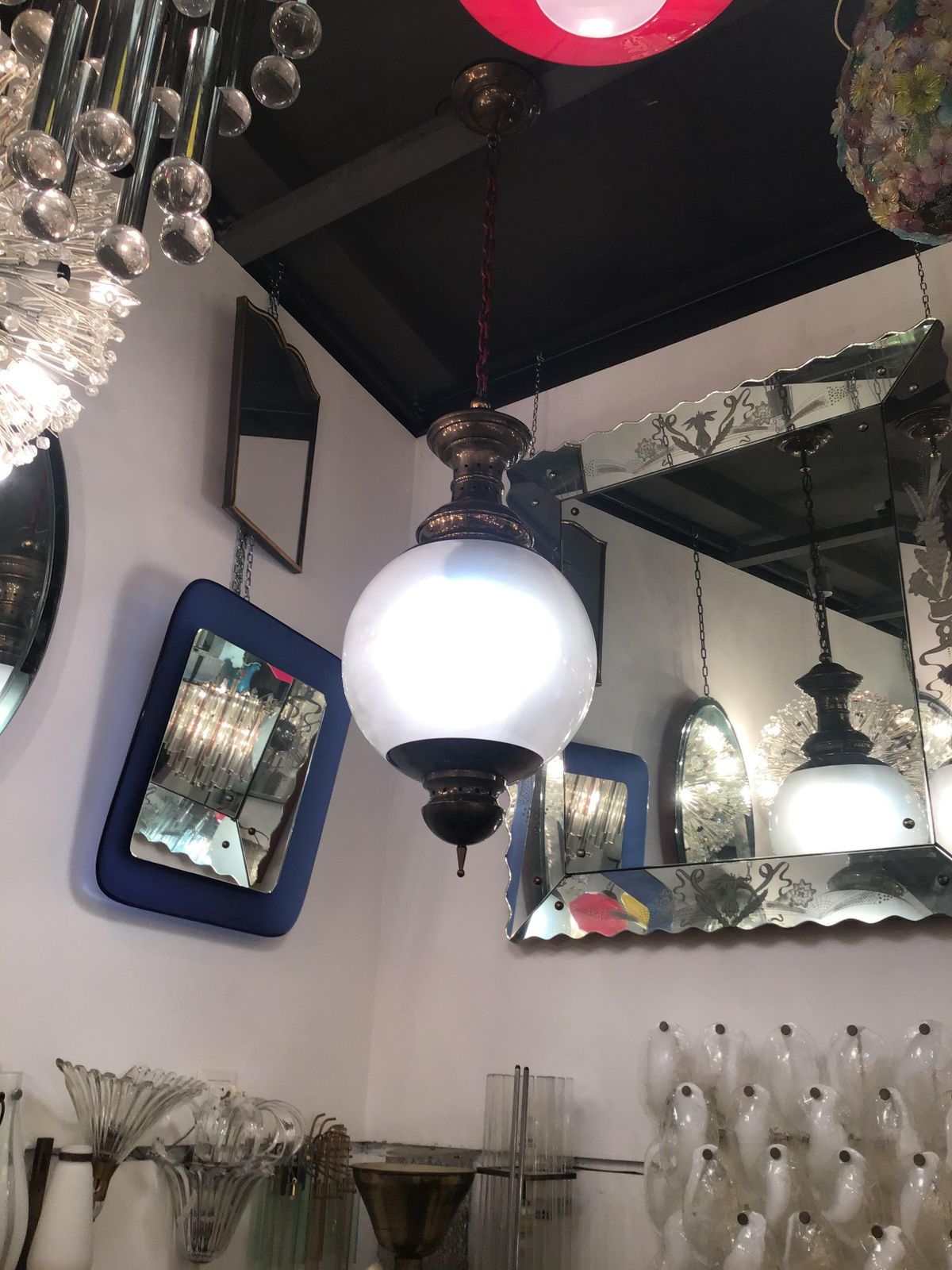 photo vinterior Luigi Caccia Dominioni “Azucena “ Chandelier Glass Brass 1955 Italy